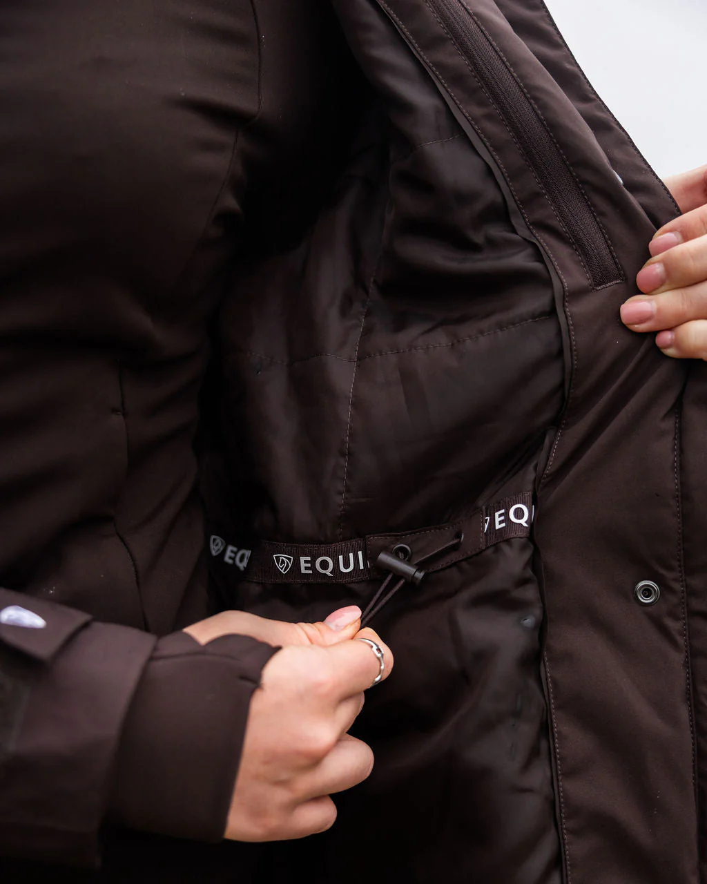 Bronte Waterproof Riding Coat | Removable Hood | Women's | Brown - Image 9