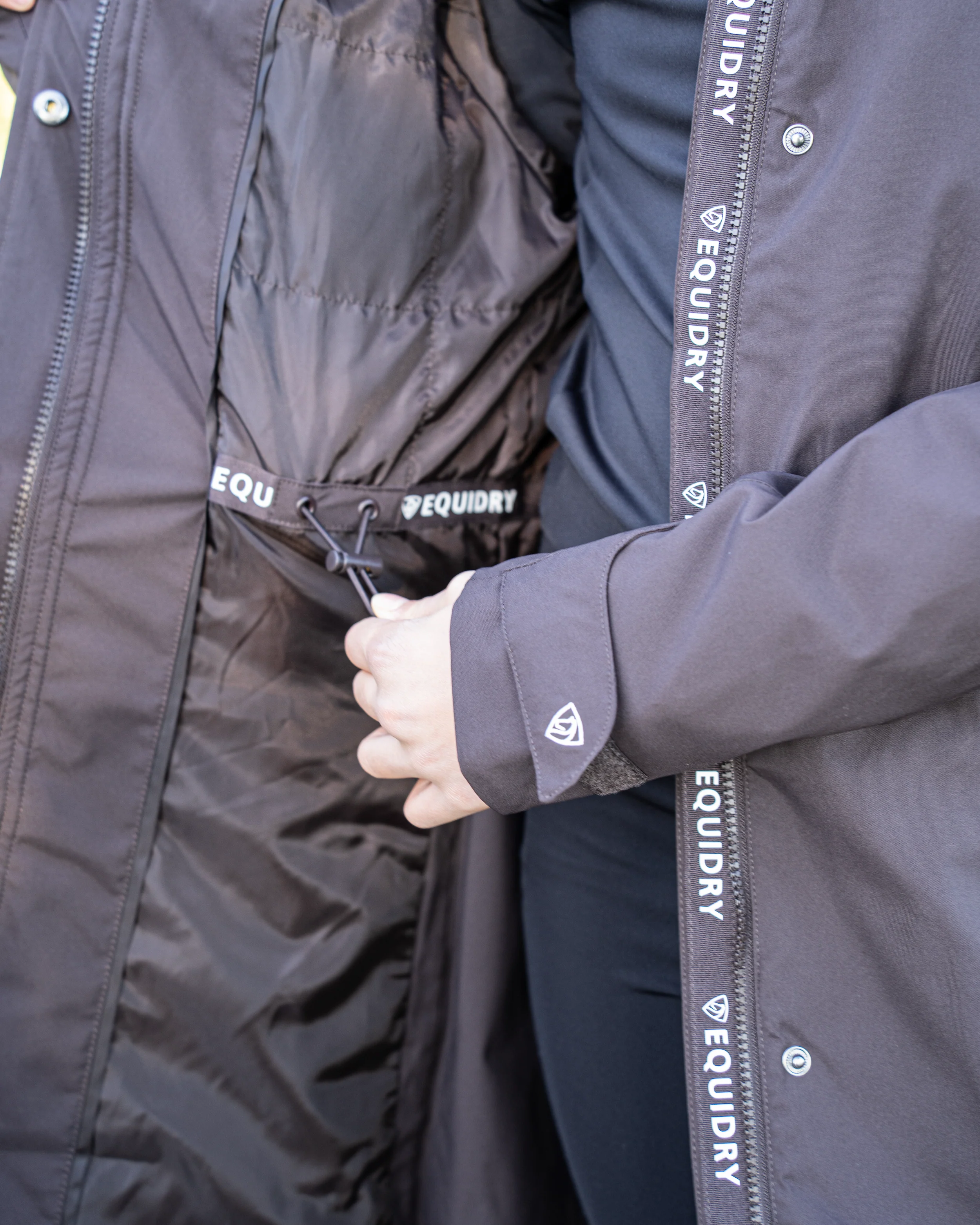 Bronte Waterproof Riding Coat | Removable Hood | Girls | Brown - Image 9