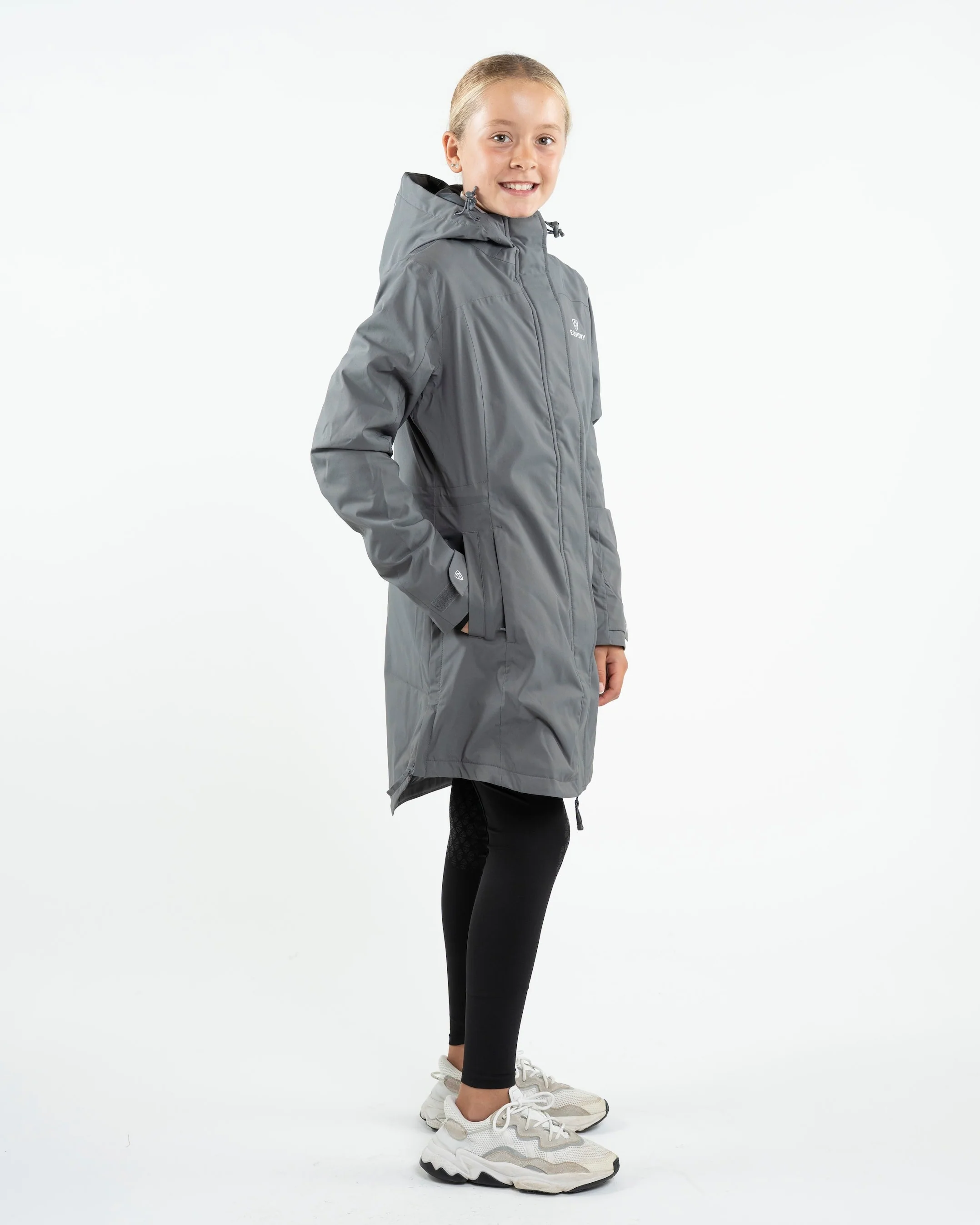 Bronte Waterproof Riding Coat | Girl's | Grey - Image 7
