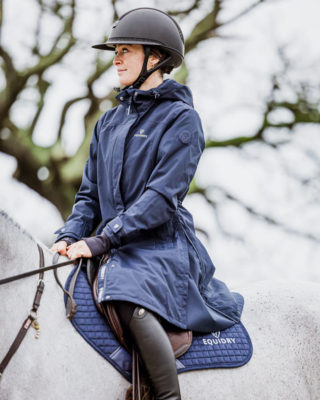 Bronte Waterproof Riding Coat | Women's | Navy - Image 7