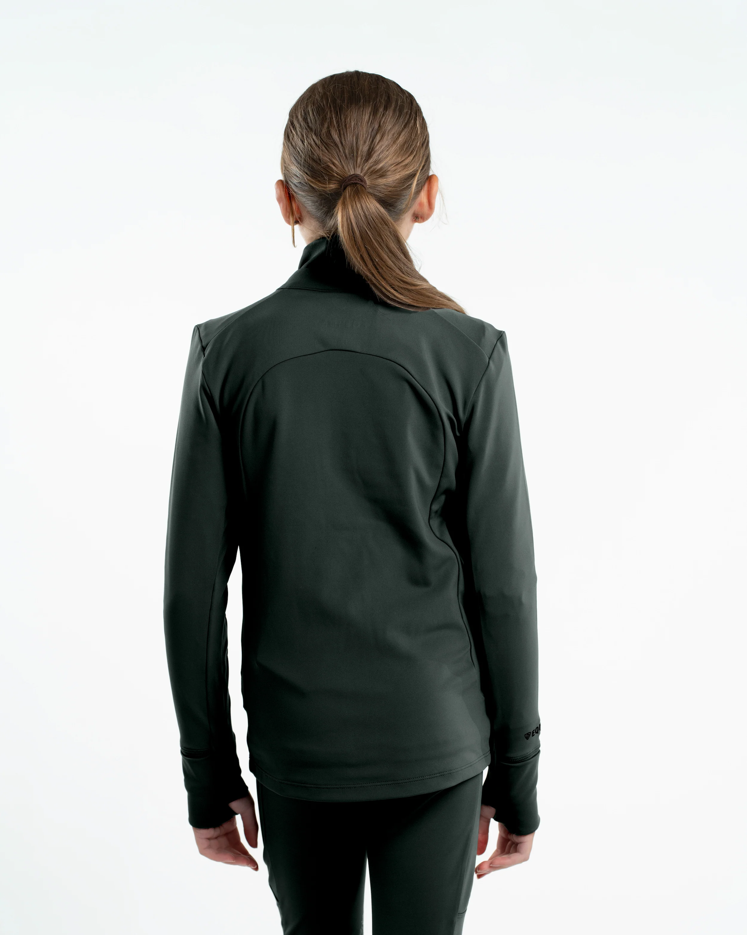 Children's Water Repellent Zip up Top | Black forest Green/Black - Image 3