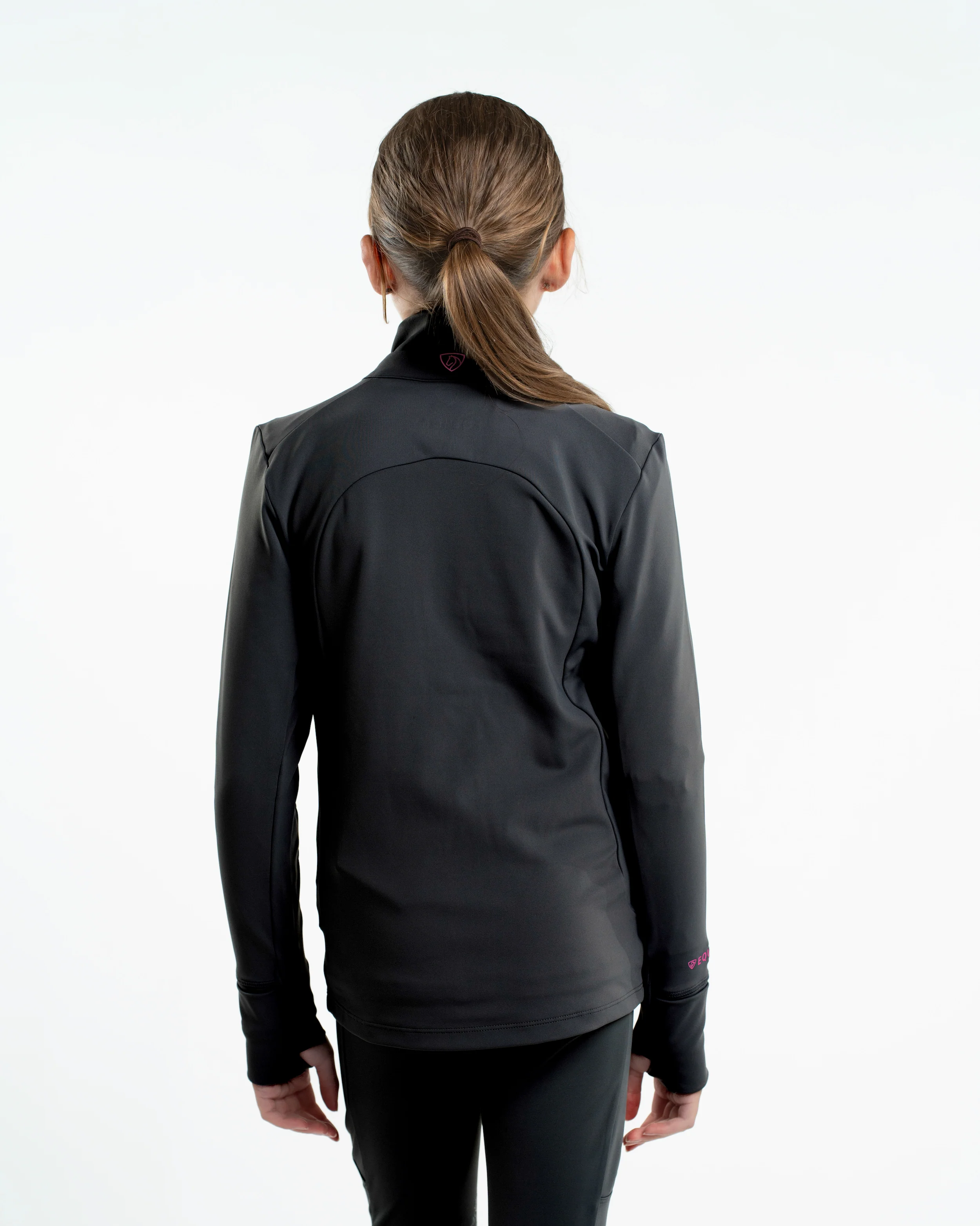 Children's Water Repellent Zip up Top | Black/Pink - Image 3