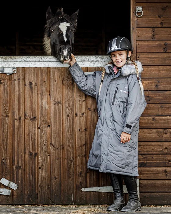Evolution Children's | Thick Fleece | Fur Hood | Grey/Pale Pink - Image 2