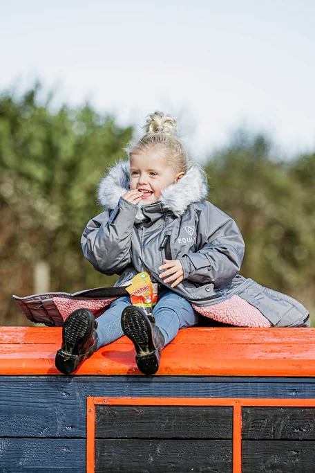 Evolution Children's | Thick Fleece | Fur Hood | Grey/Pale Pink - Image 5