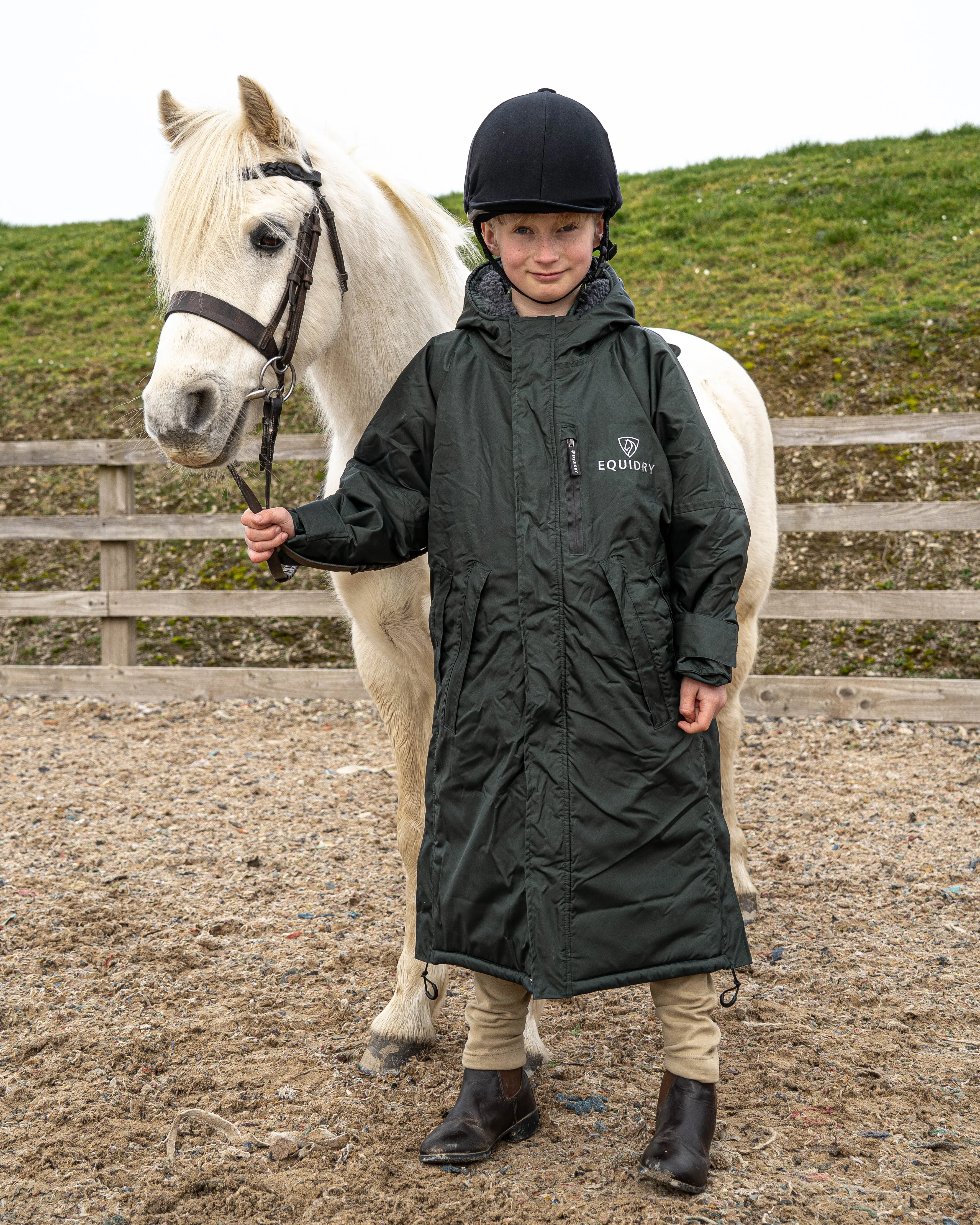 Evolution Children's | Thick Fleece | Black Forest Green/Grey - Image 2