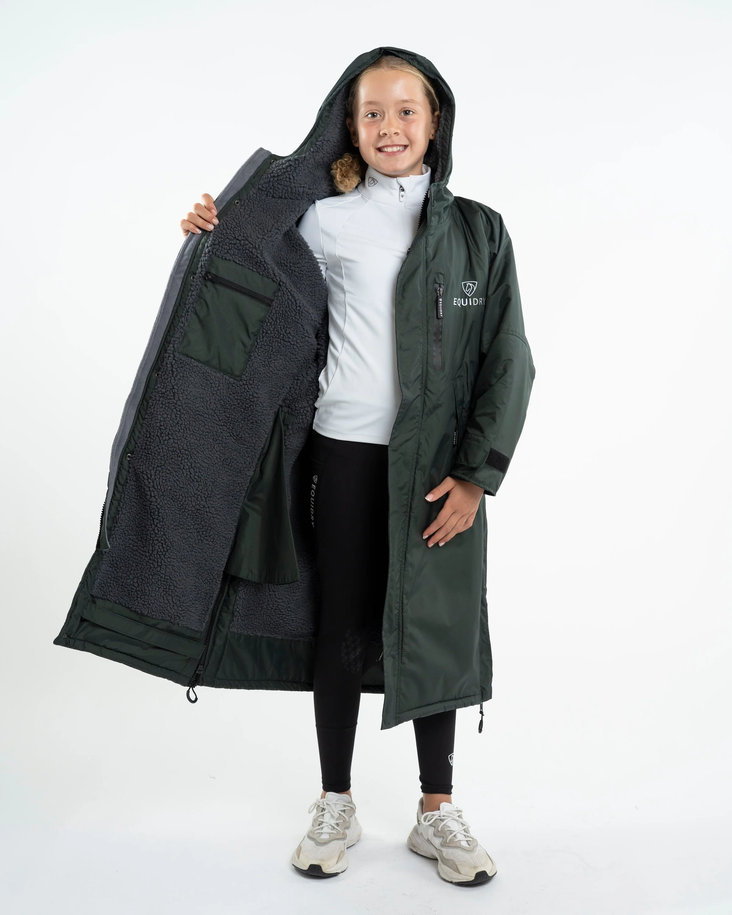 Evolution Children's | Thick Fleece | Black Forest Green/Grey - Image 4