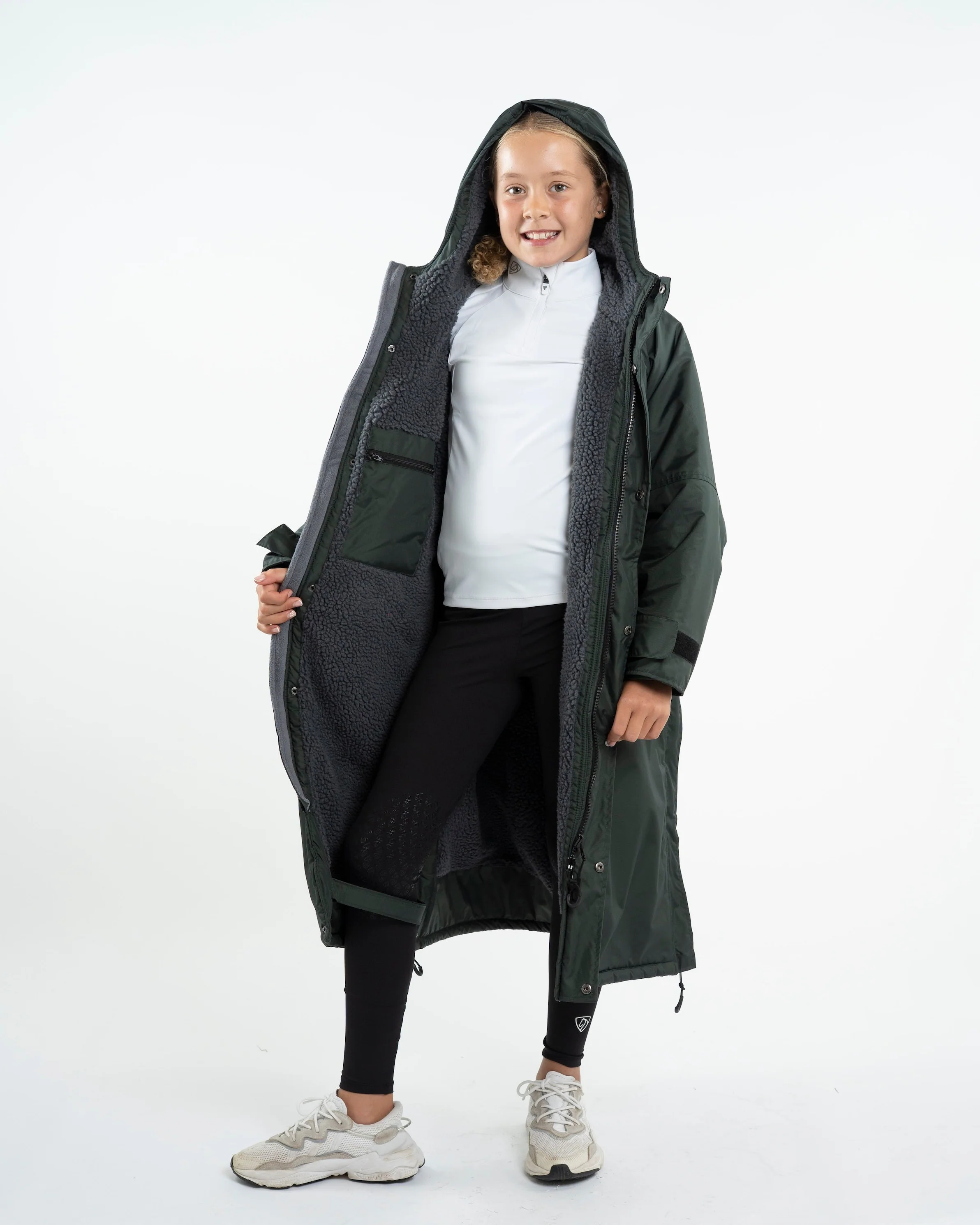 Evolution Children's | Thick Fleece | Black Forest Green/Grey - Image 9