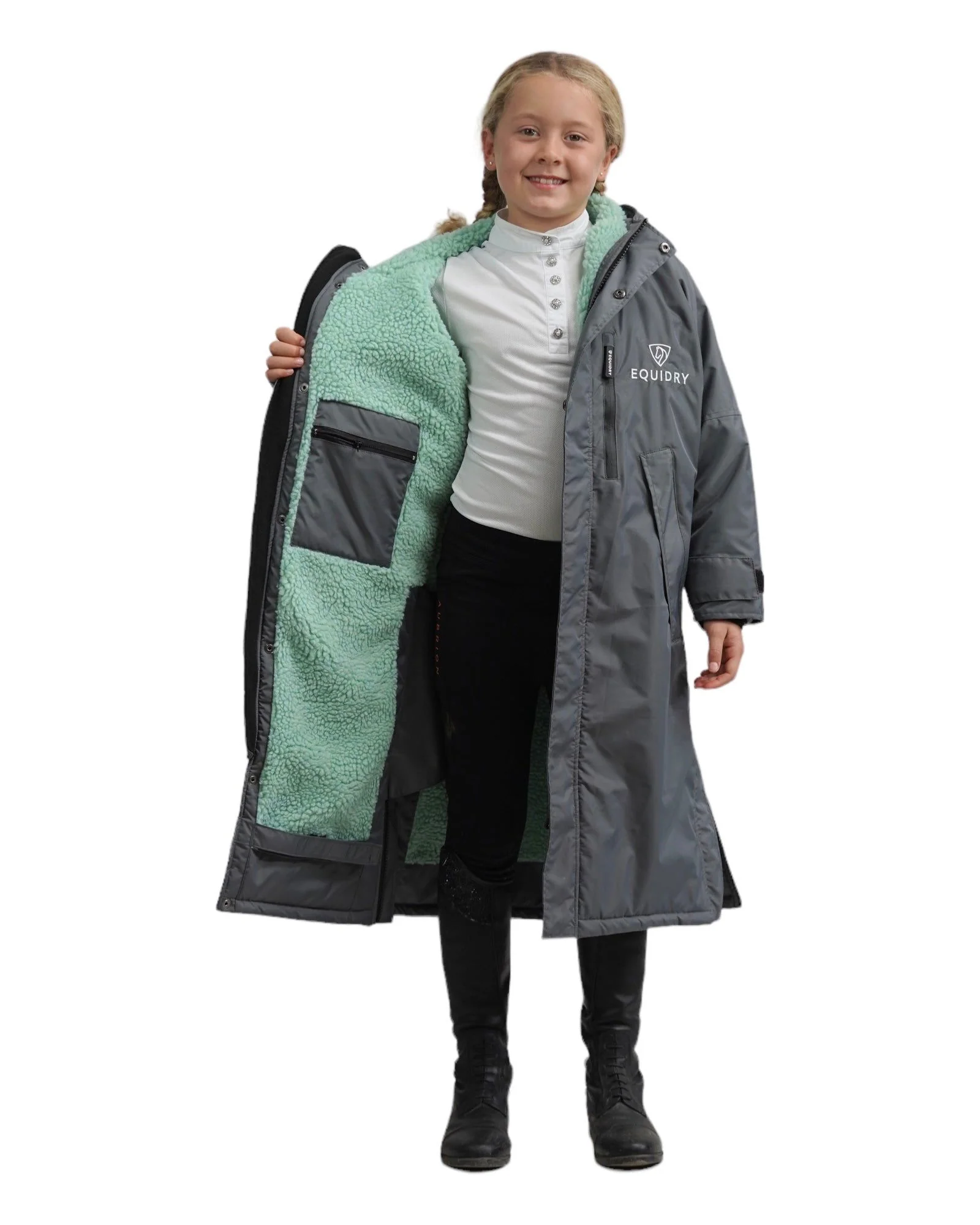 Evolution Children's | Thick Fleece | Grey/Jade - Image 5