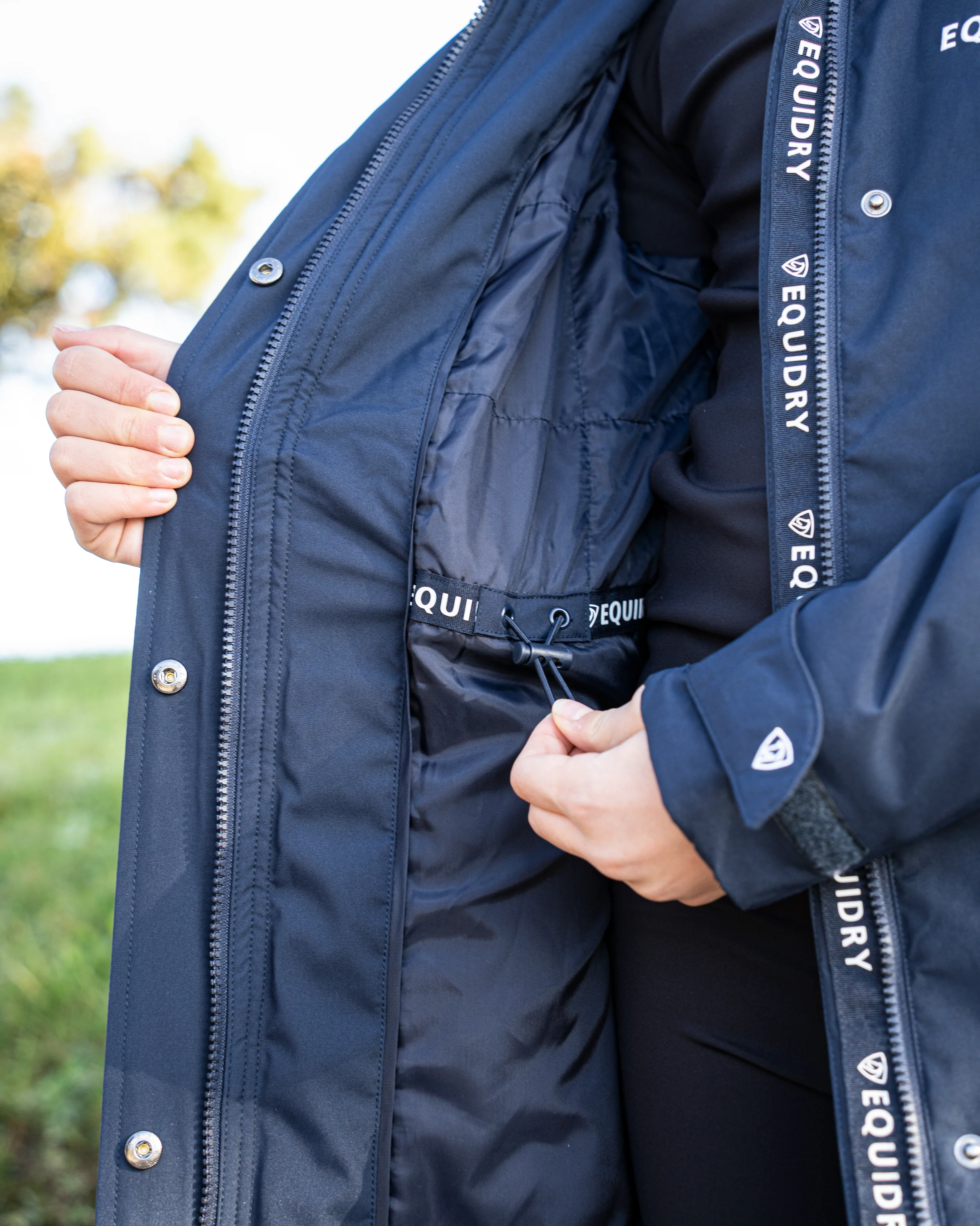 Bronte Waterproof Riding Coat | Removable Hood | Girls | Navy - Image 8