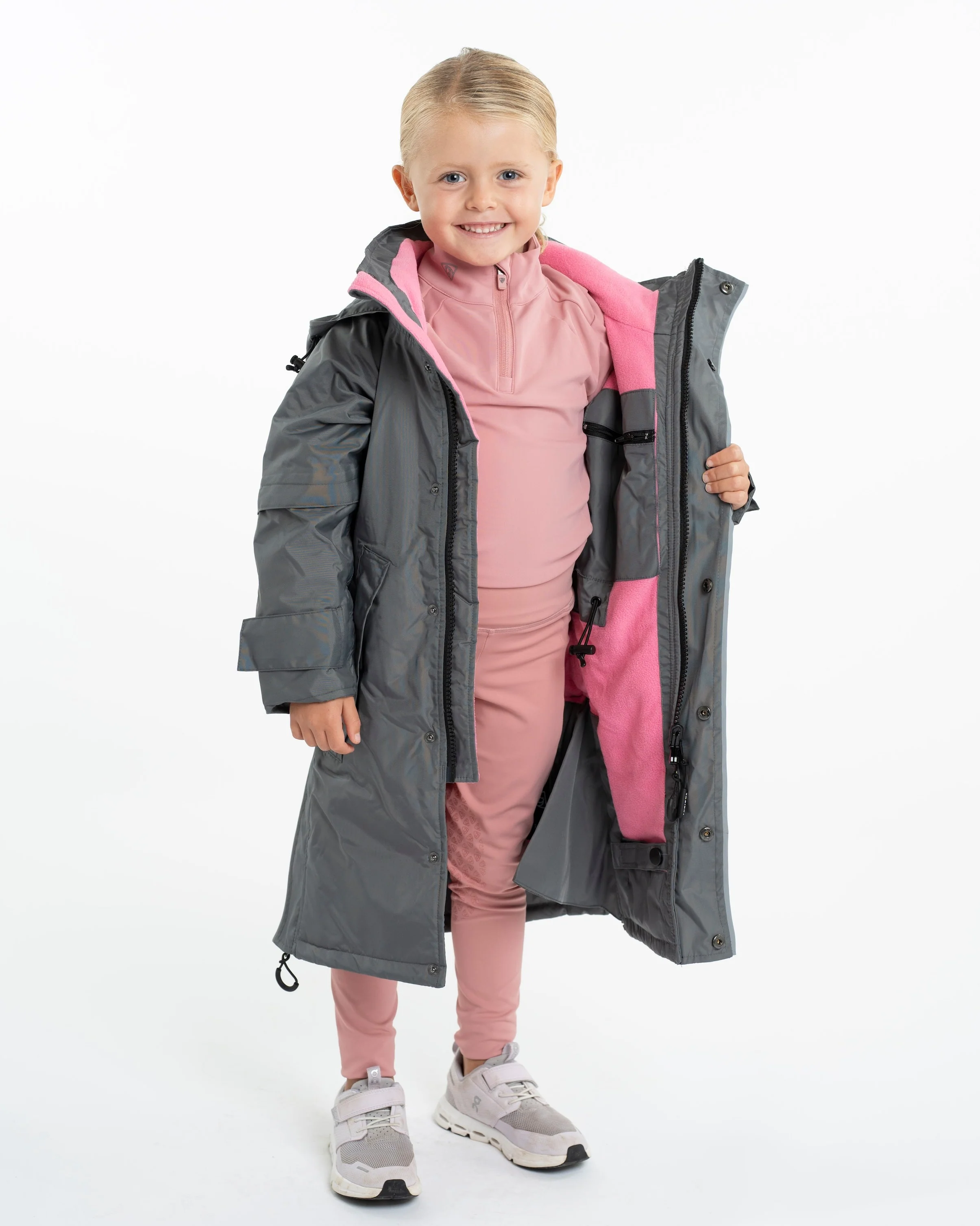 Evolution Children's | Thin Fleece | Reflective | Grey/Penelope Pink - Image 4