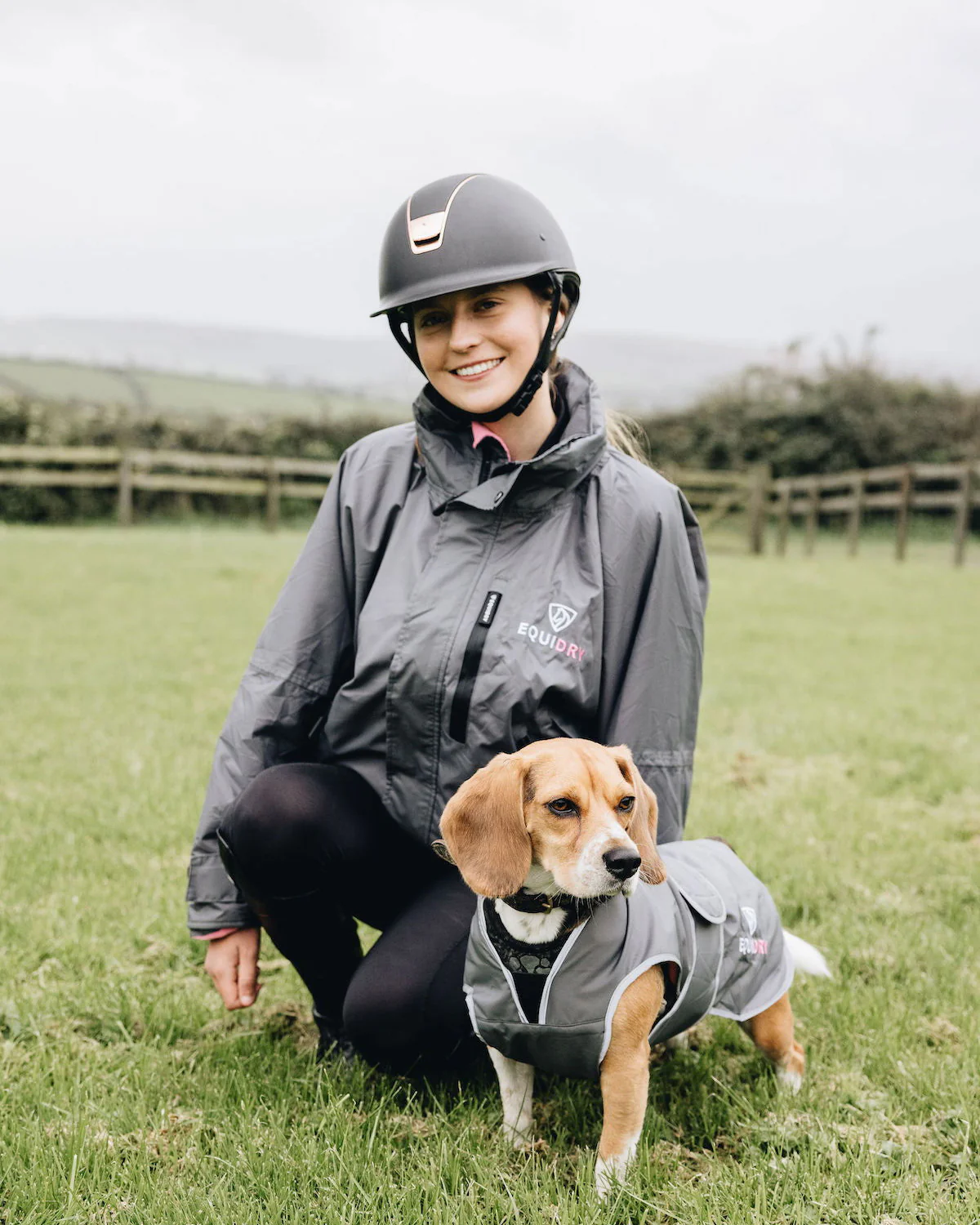 Waterproof Dog Coat | Grey/Pale Pink - Image 3