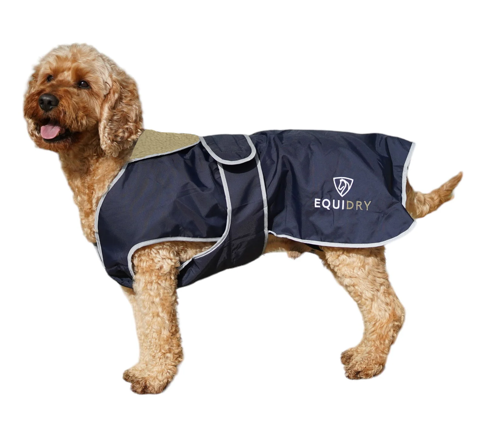Waterproof Dog Coat | Navy/Cream - Image 2