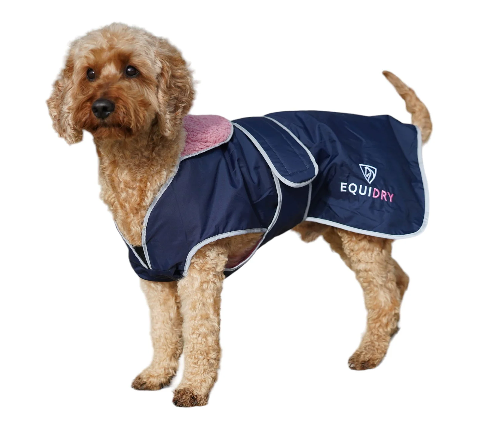 Waterproof Dog Coat | Navy/Pale Pink - Image 4