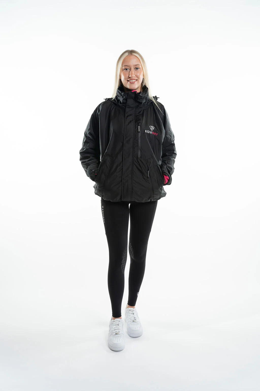 Shortie Women's | Thin Fleece | Black/Peacock Pink - Image 4