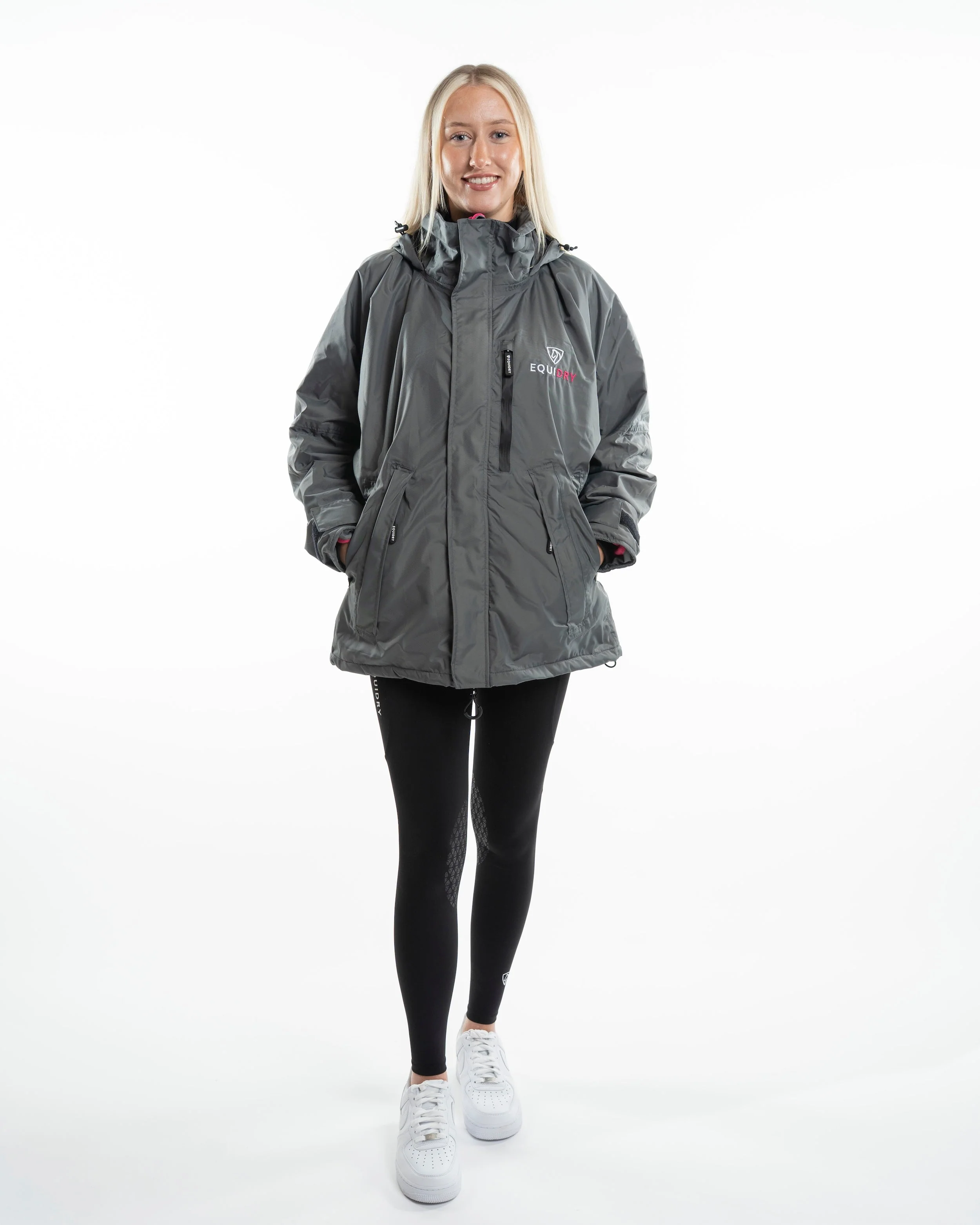 Shortie Women's | Thin Fleece | Grey/Peacock pink - Image 4
