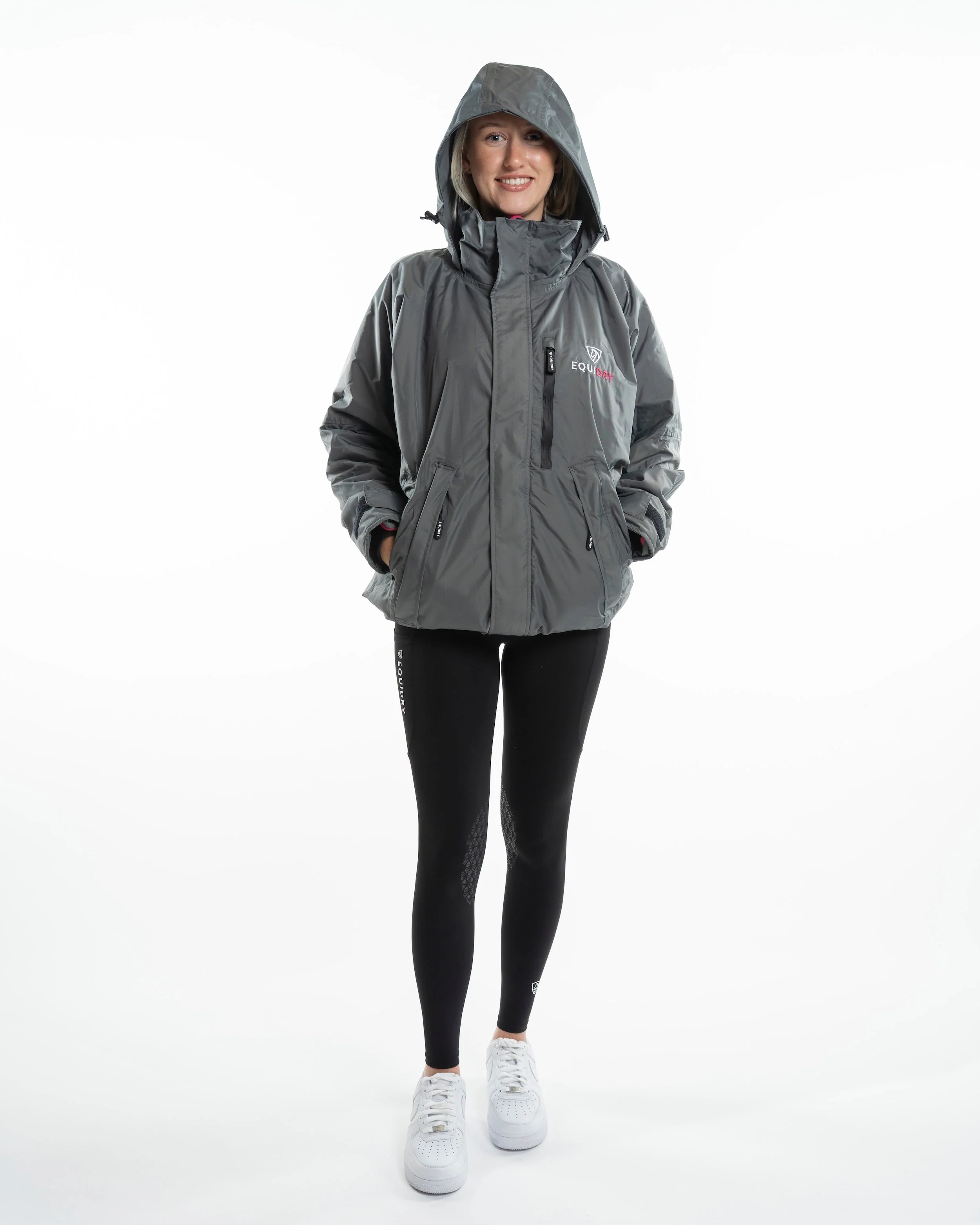 Shortie Women's | Thin Fleece | Grey/Peacock pink - Image 5