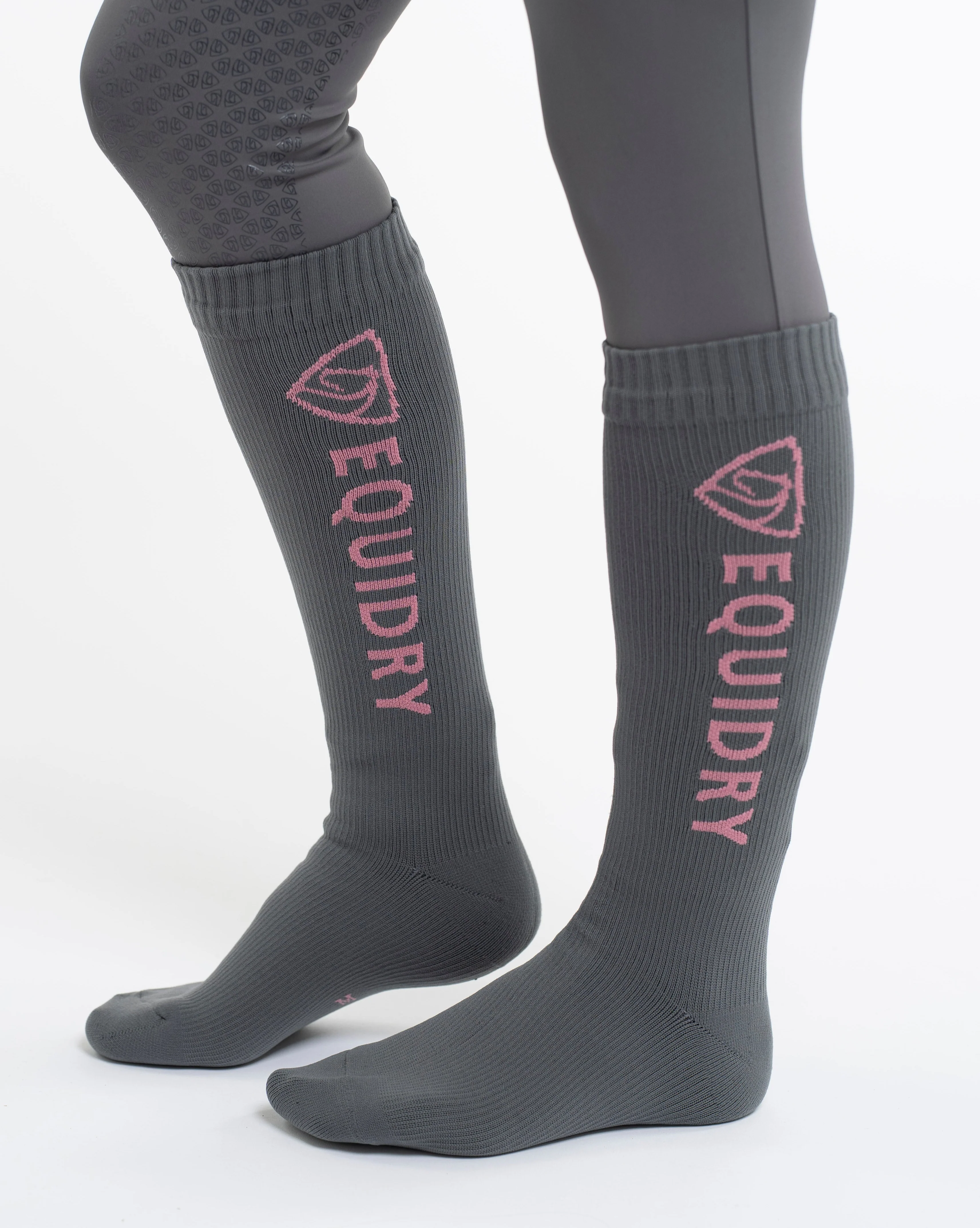 EQUIDRY Waterproof Socks | Grey/Pale Pink - Image 3