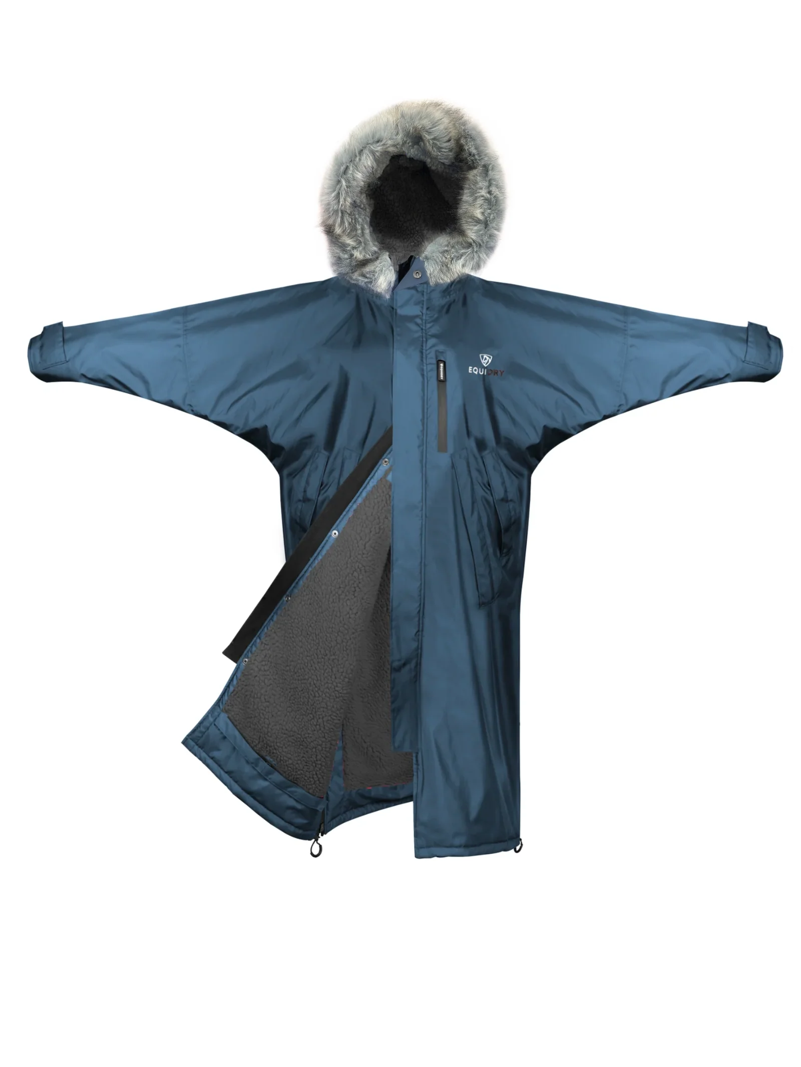 Evolution Children's | Thick Fleece | Fur Hood | Steel Blue