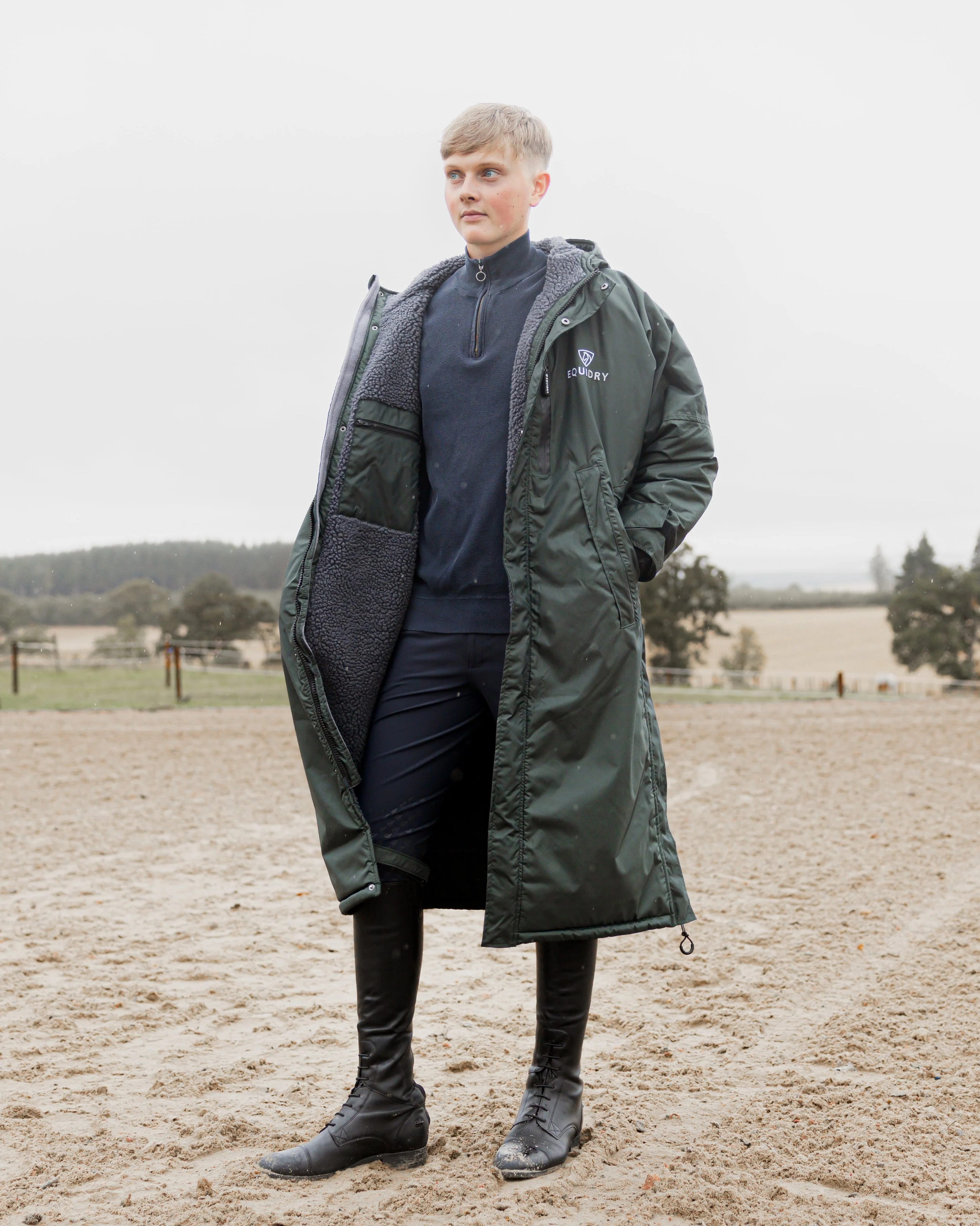 Evolution Men's | Thick Fleece | Black Forest Green/Grey - Image 4