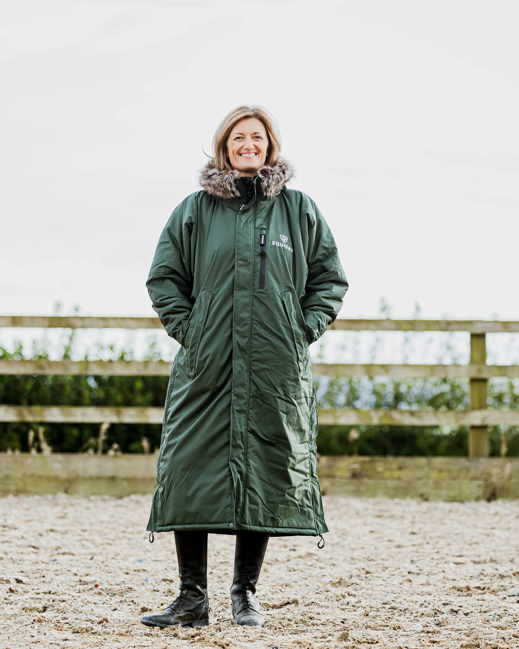 Evolution Women's | Thick Fleece | Black Forest Green/Cream - Image 3
