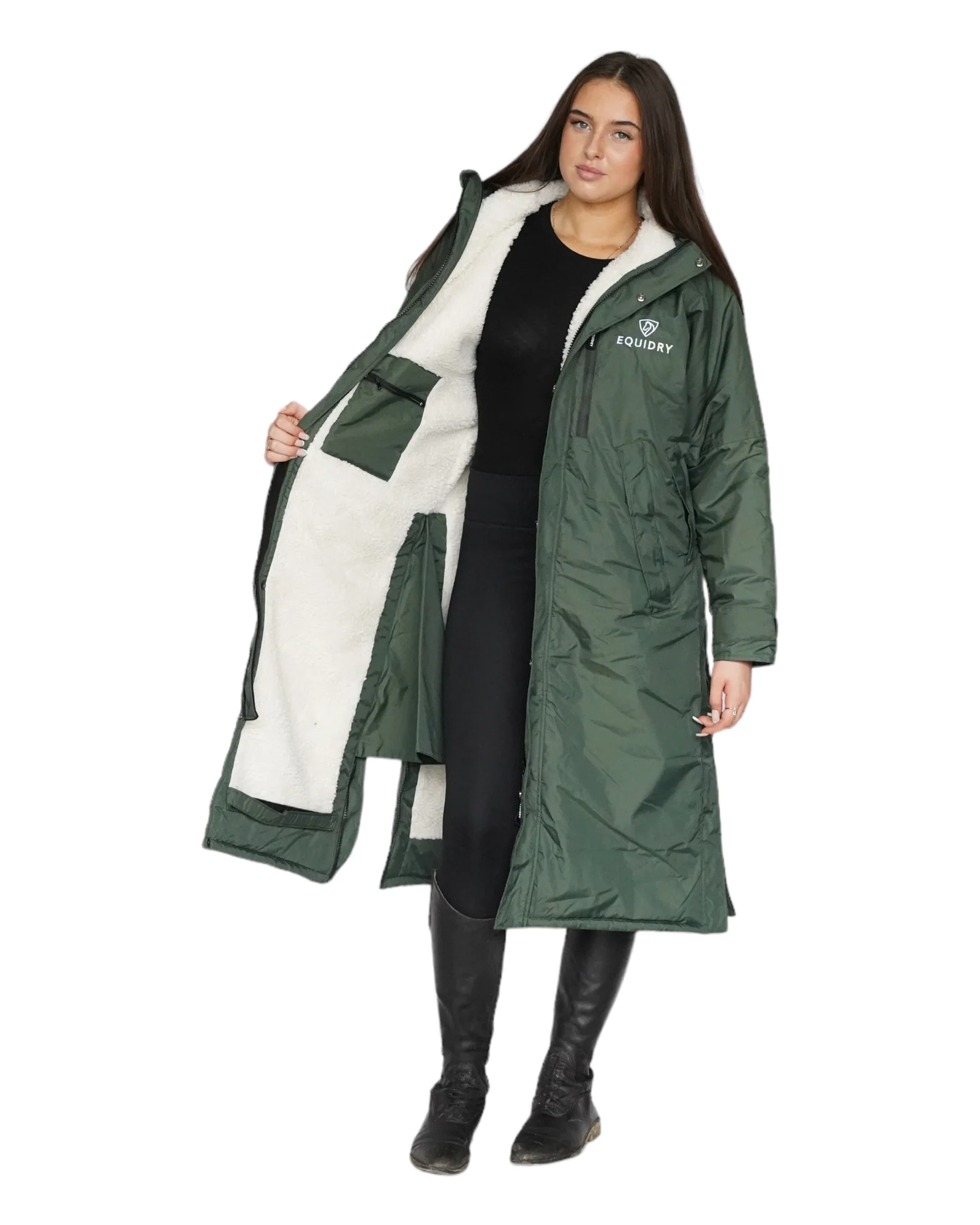 Evolution Women's | Thick Fleece | Black Forest Green/Cream - Image 6