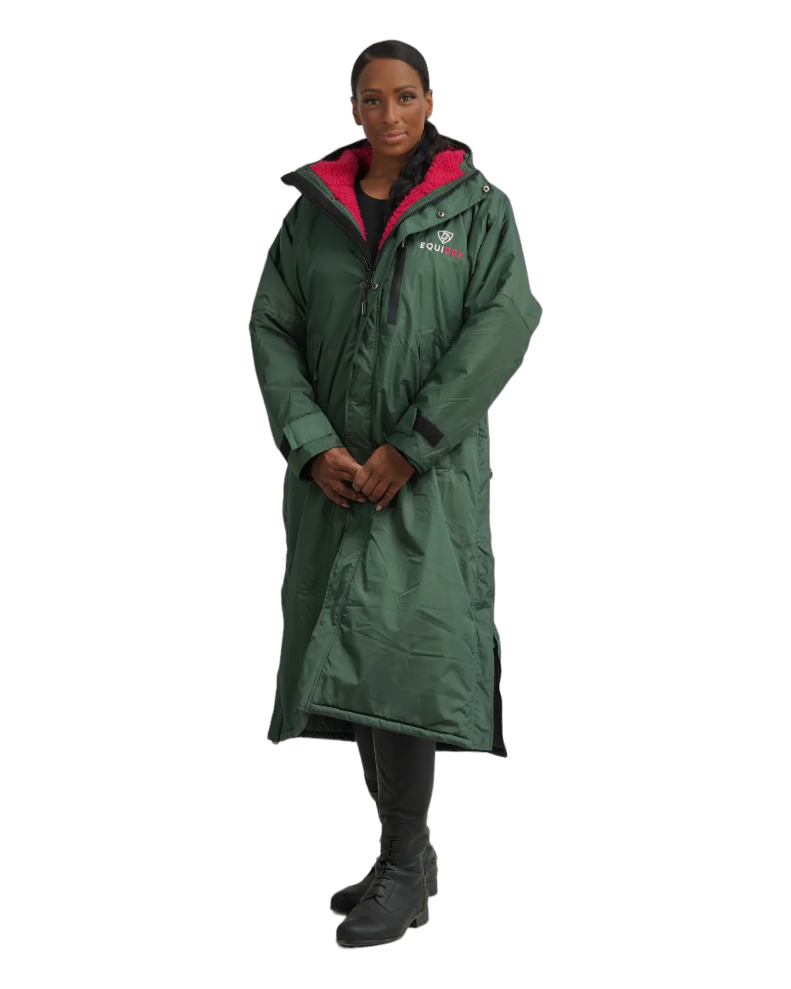 Evolution Women's | Thick Fleece | Black Forest Green/Peacock Pink - Image 8