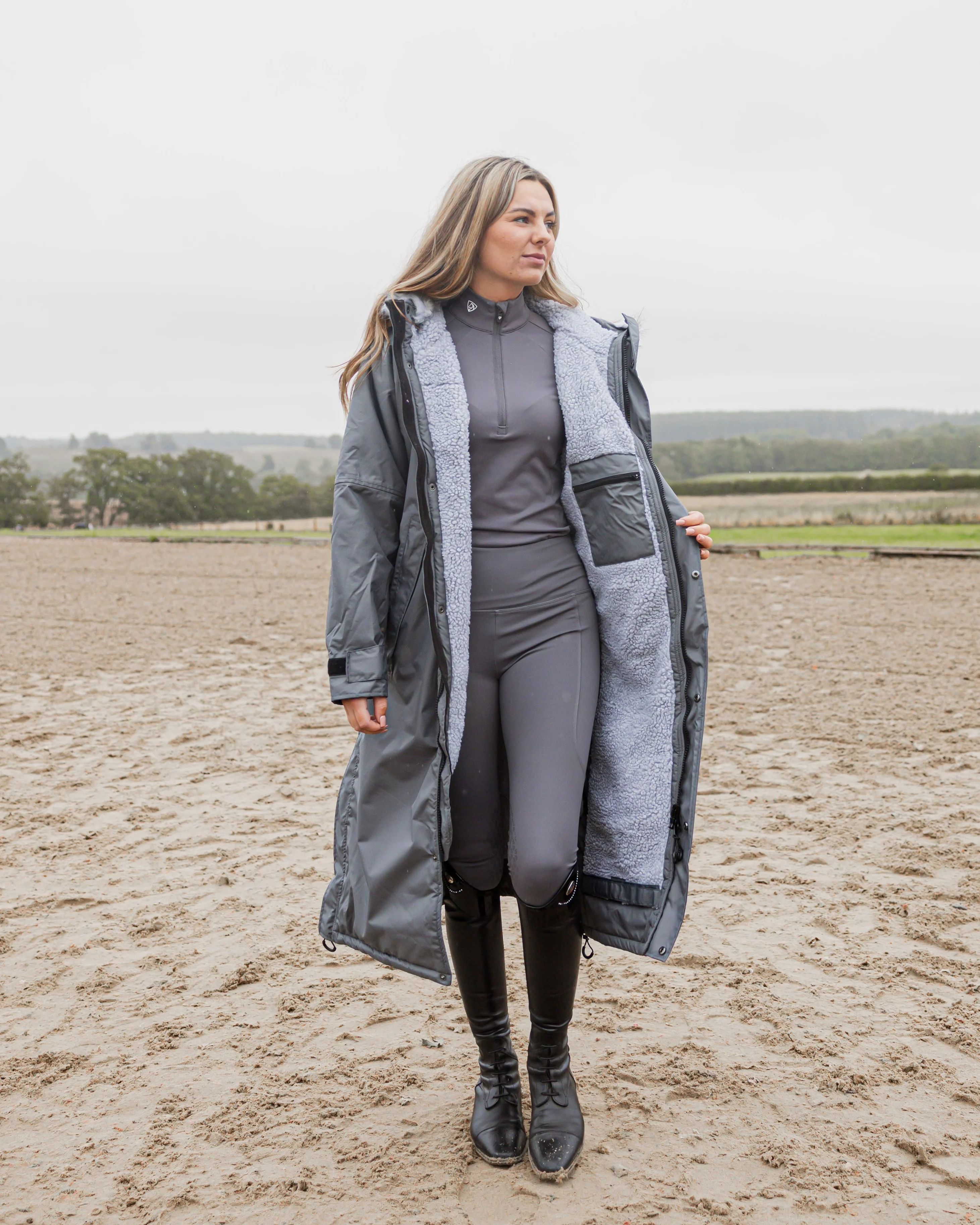 Evolution Women's | Thick Fleece | Fur Hood | Grey/Grey - Image 7