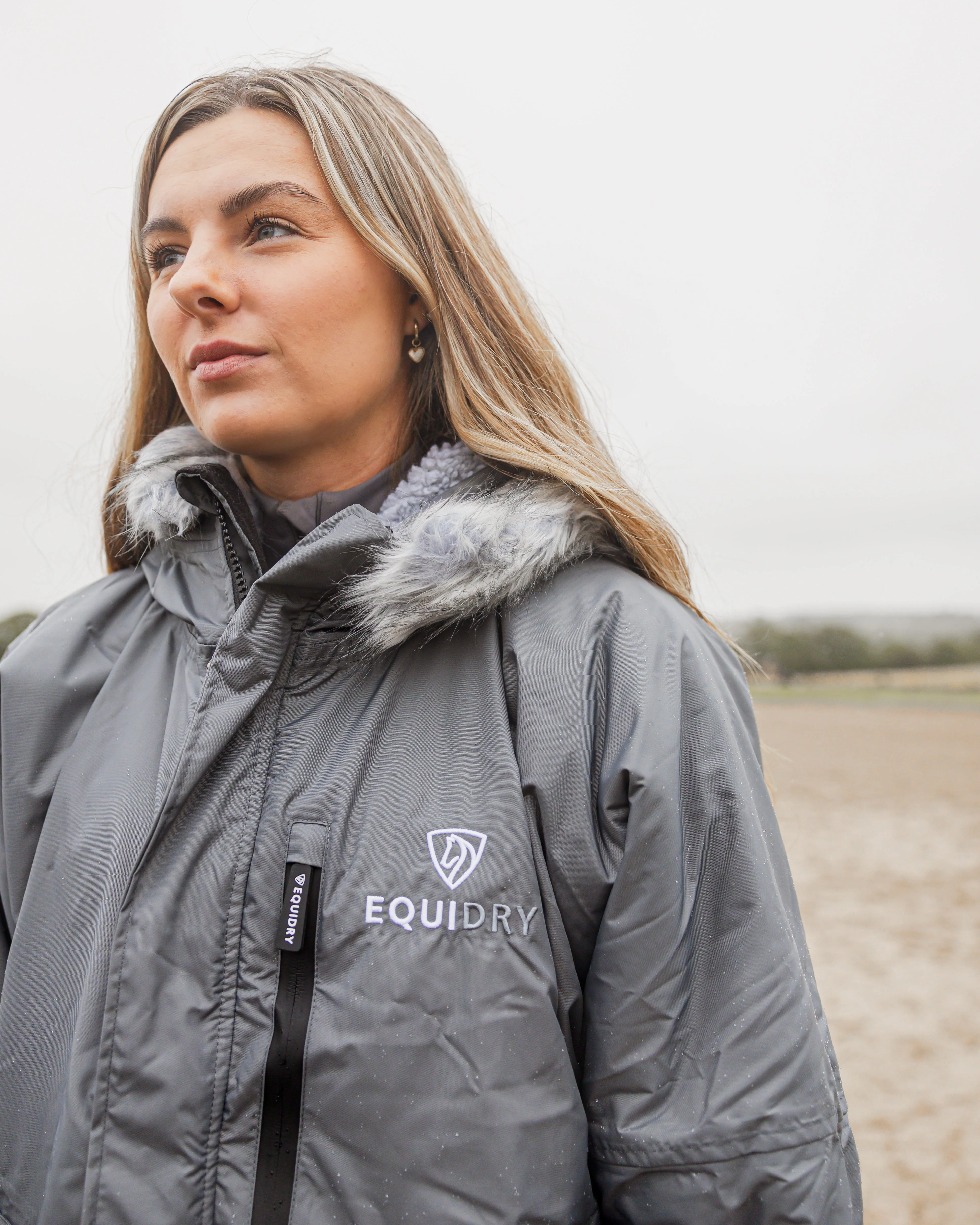 Evolution Women's | Thick Fleece | Fur Hood | Grey/Grey - Image 8