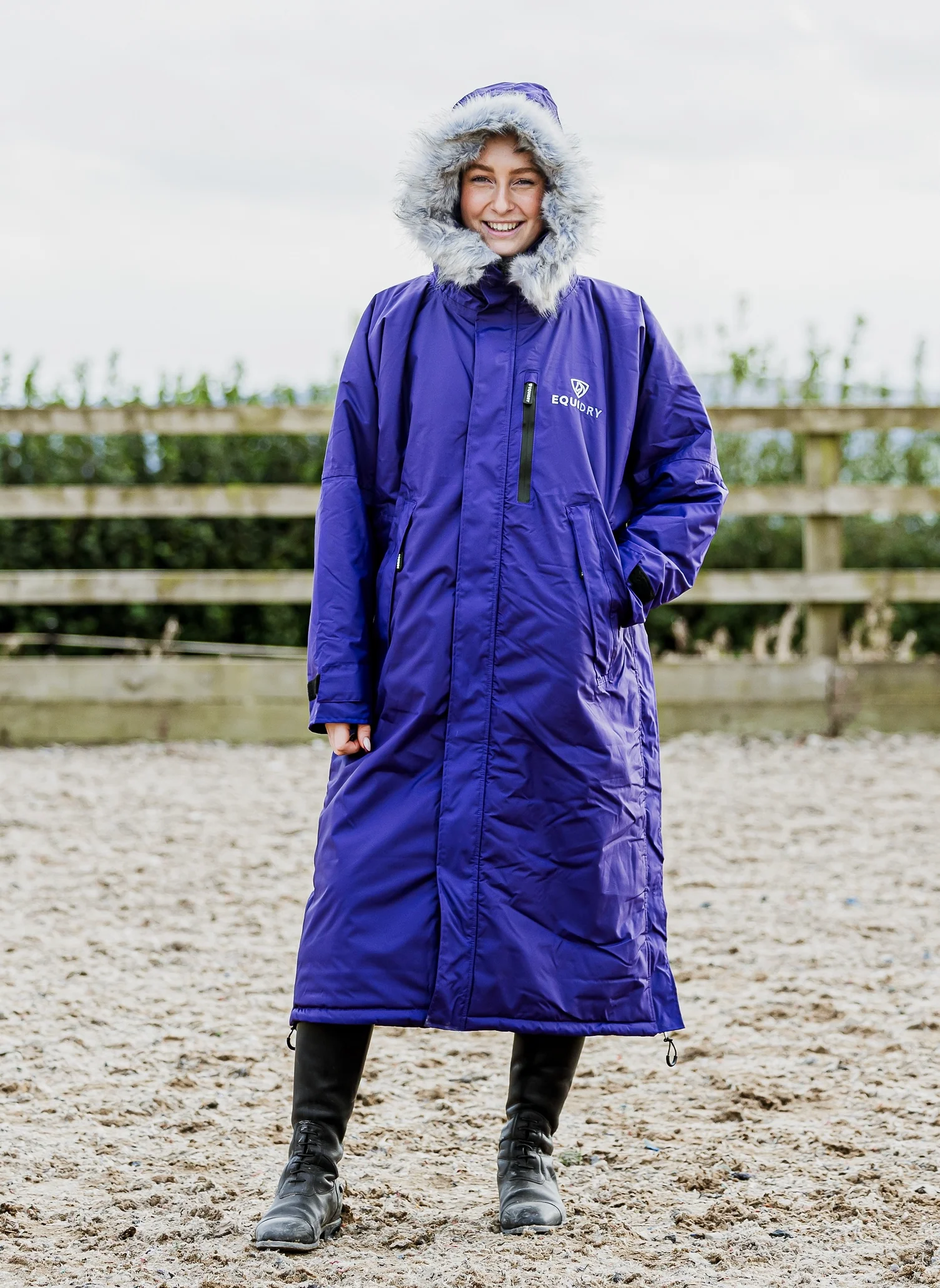 Evolution Women's | Thick Fleece | Fur Hood | Deep Purple - Image 2