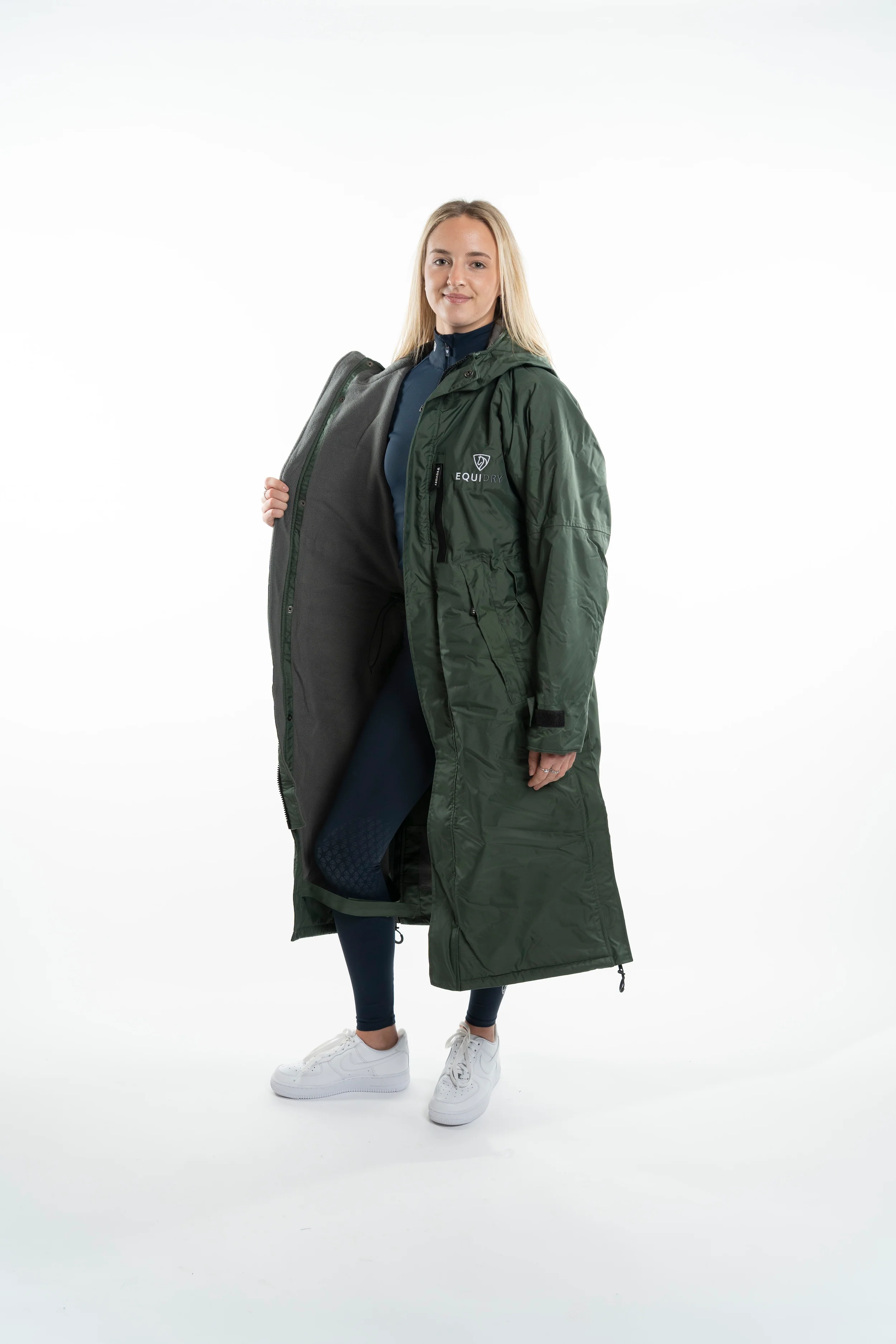 Evolution Women's | Thin Fleece | Black Forest Green/Grey - Image 4