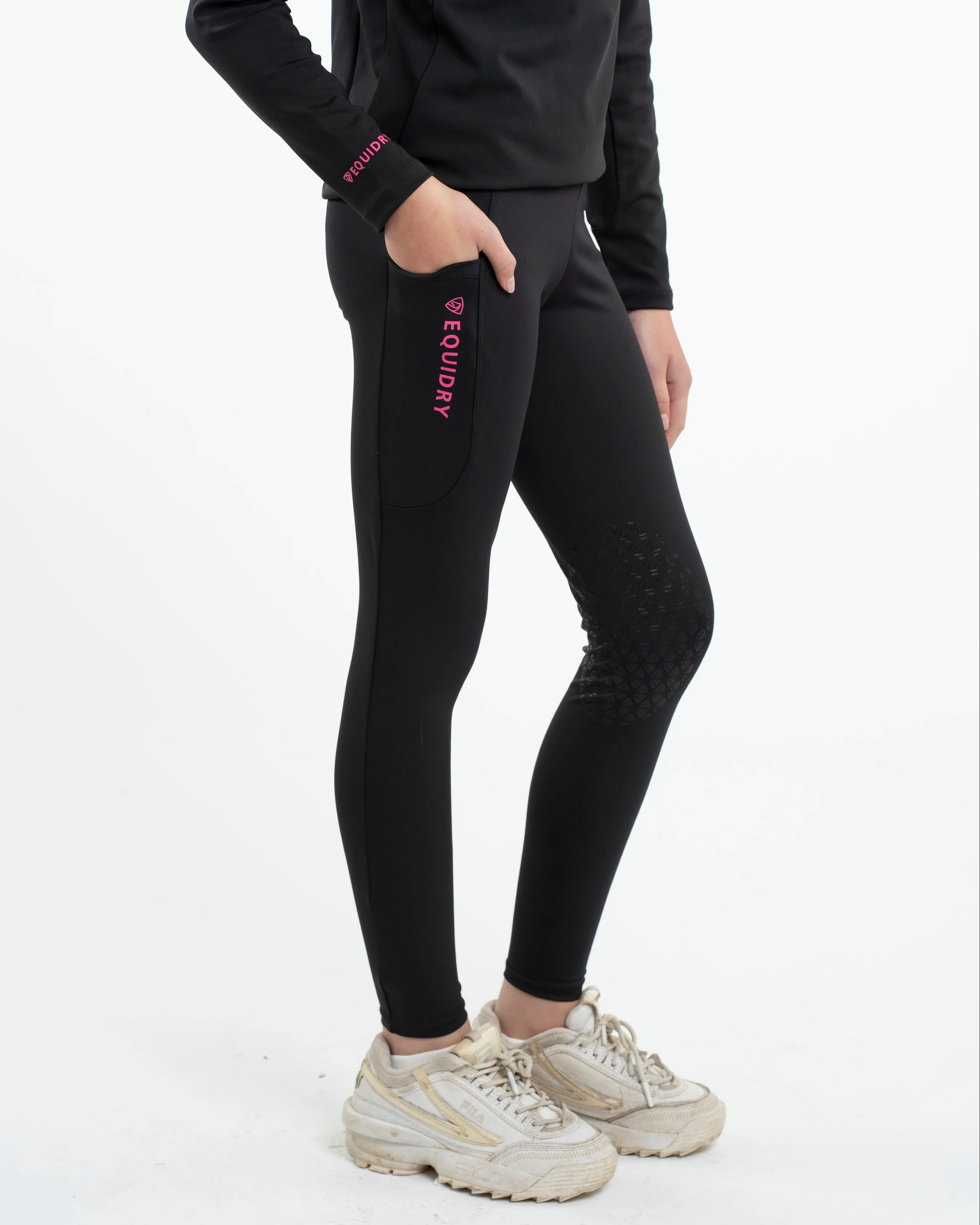 Water Repellent Leggings | Children's Black/Pink - Image 5