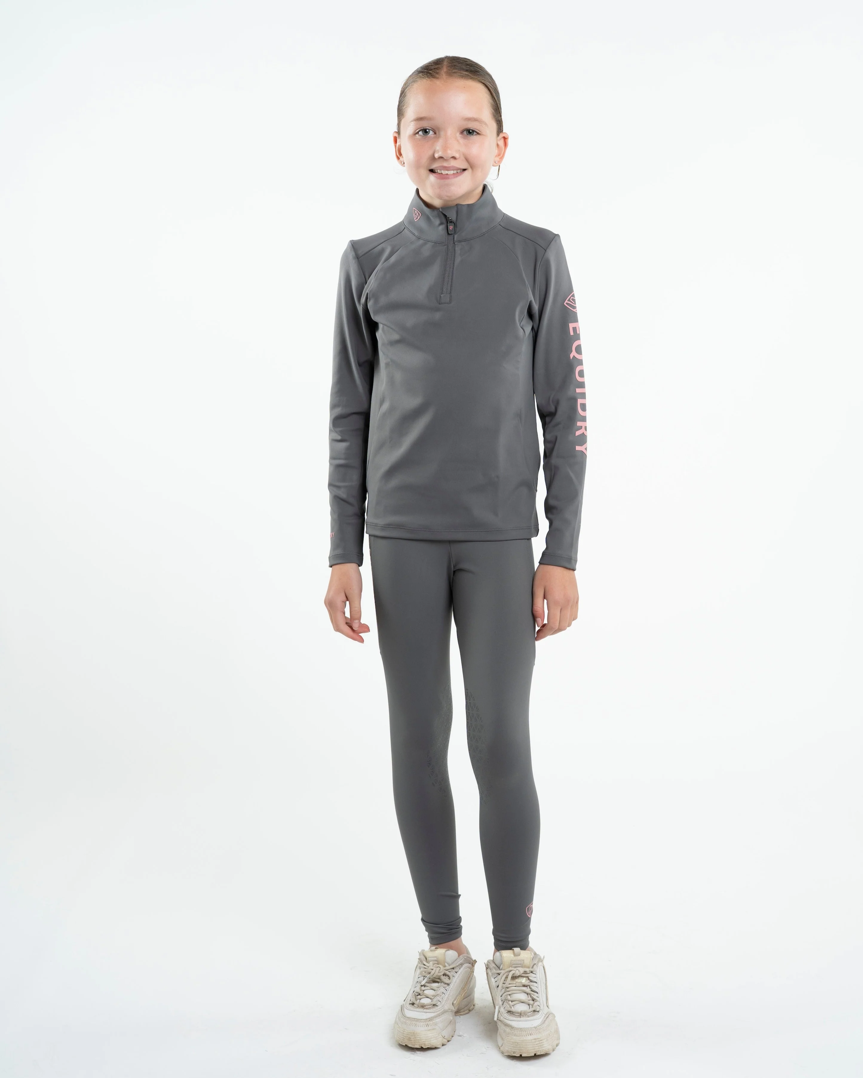 Water Repellent Leggings | Children's Grey/Pale Pink - Image 4