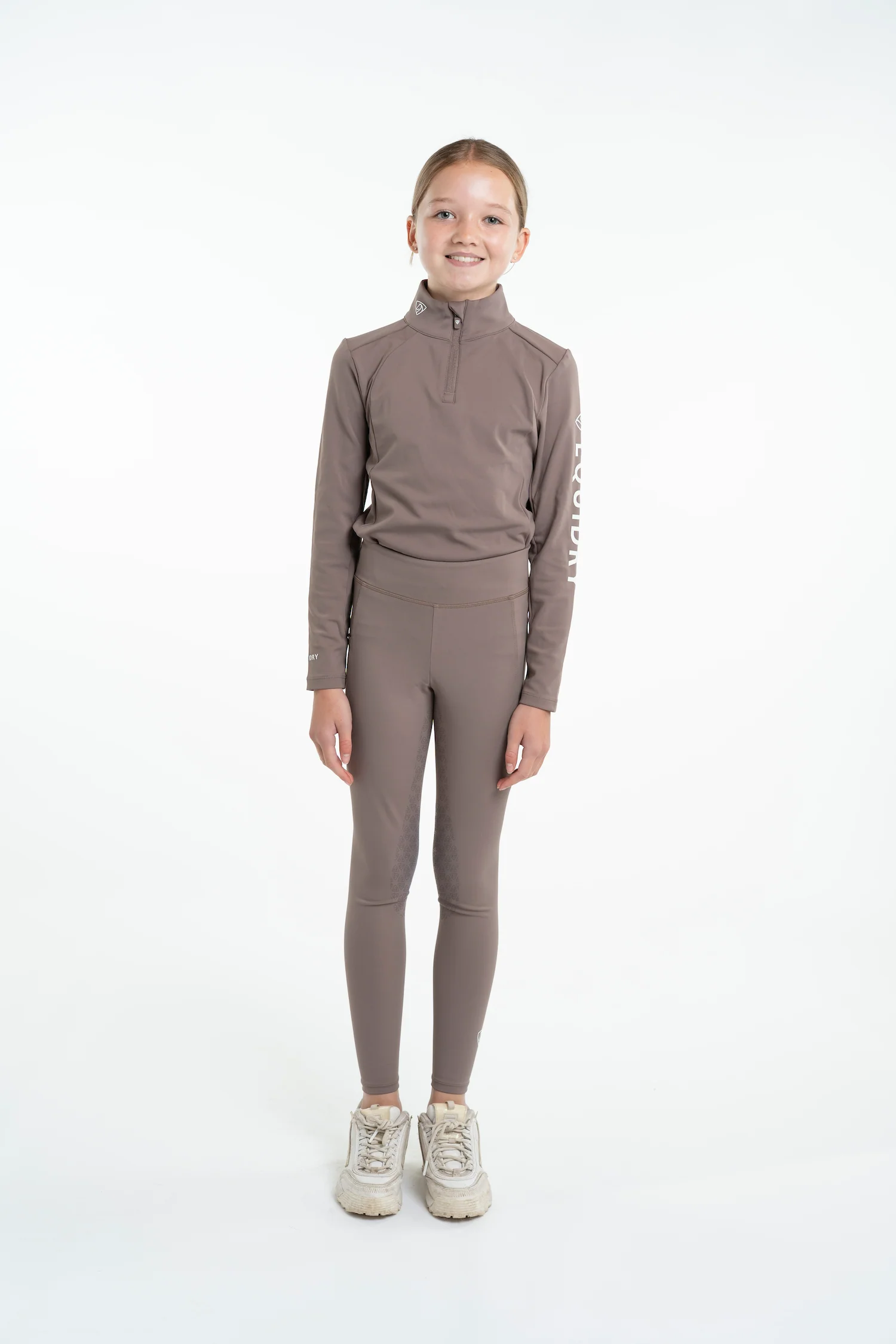 Water Repellent Leggings | Children's Mocha/White - Image 4