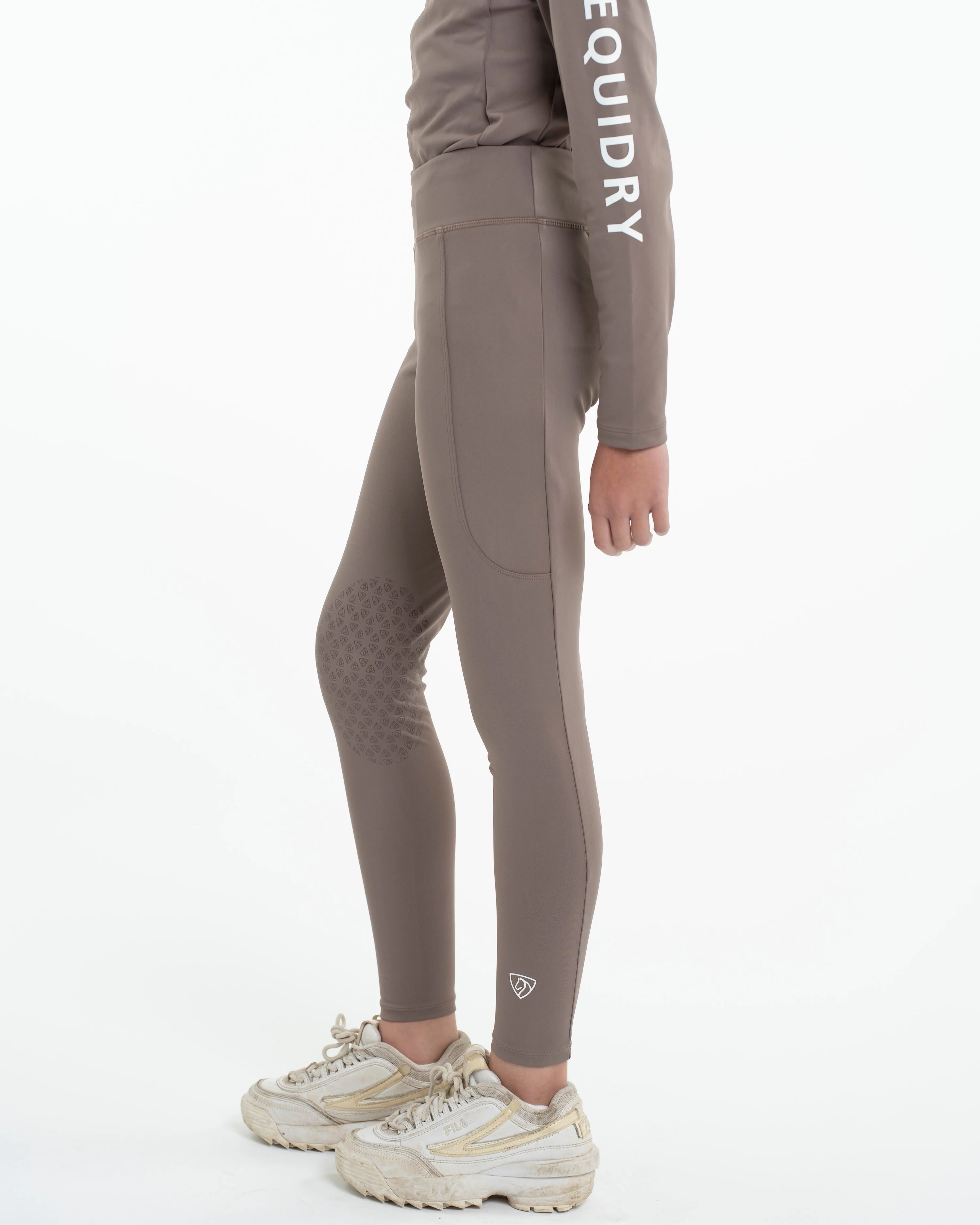 Water Repellent Leggings | Children's Mocha/White - Image 8