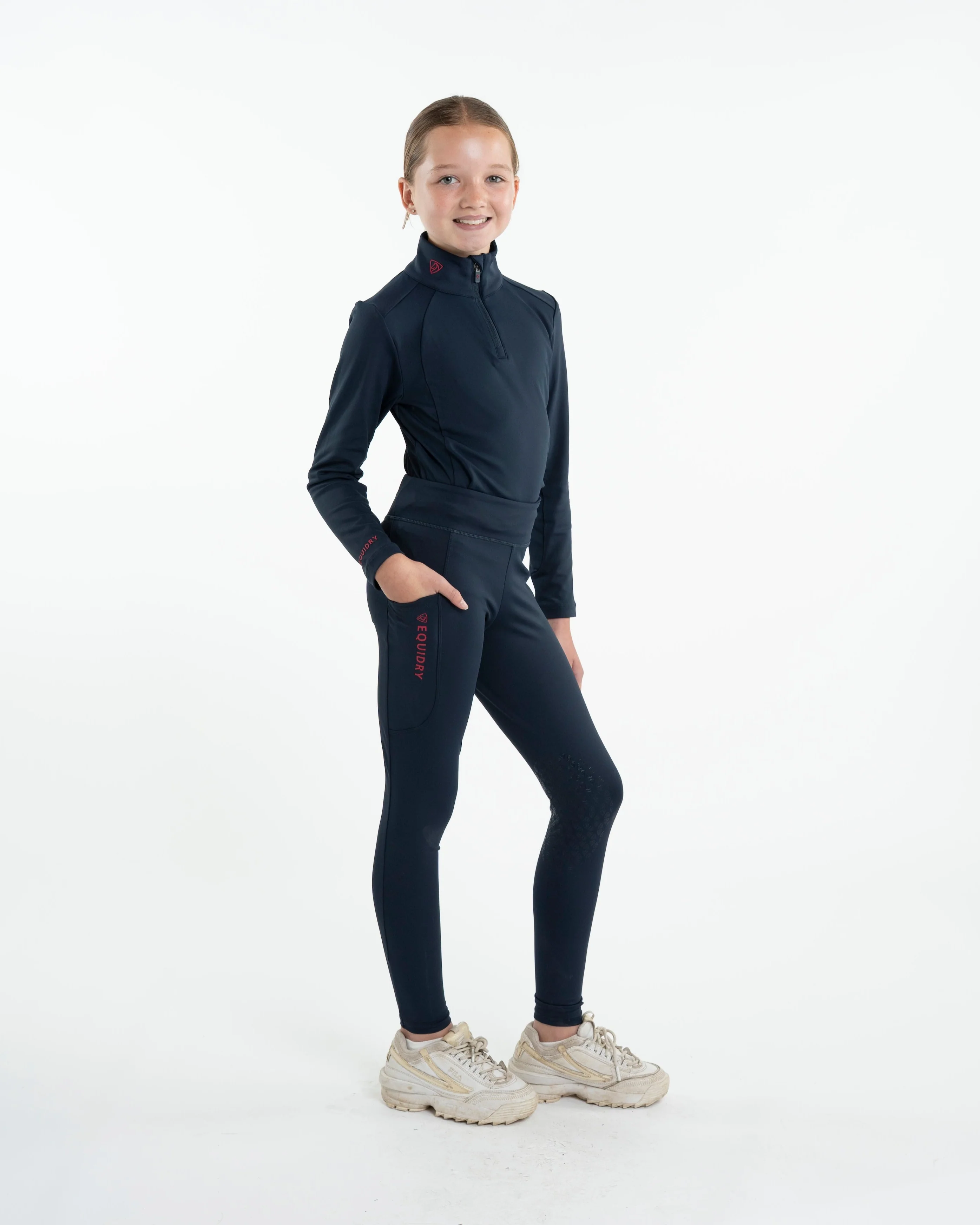 Water Repellent Leggings | Children's Navy/Raspberry - Image 4