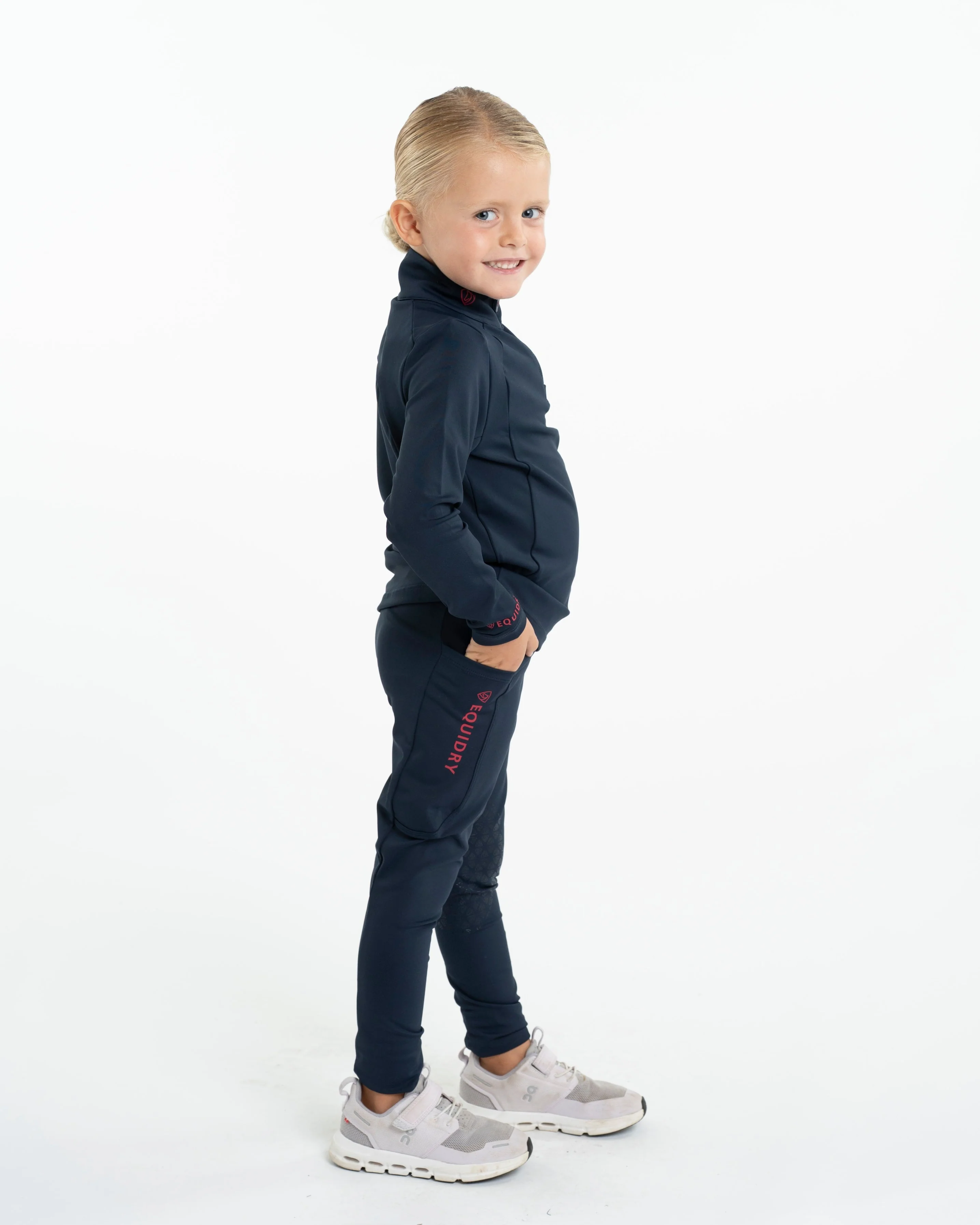Water Repellent Leggings | Children's Navy/Raspberry - Image 5