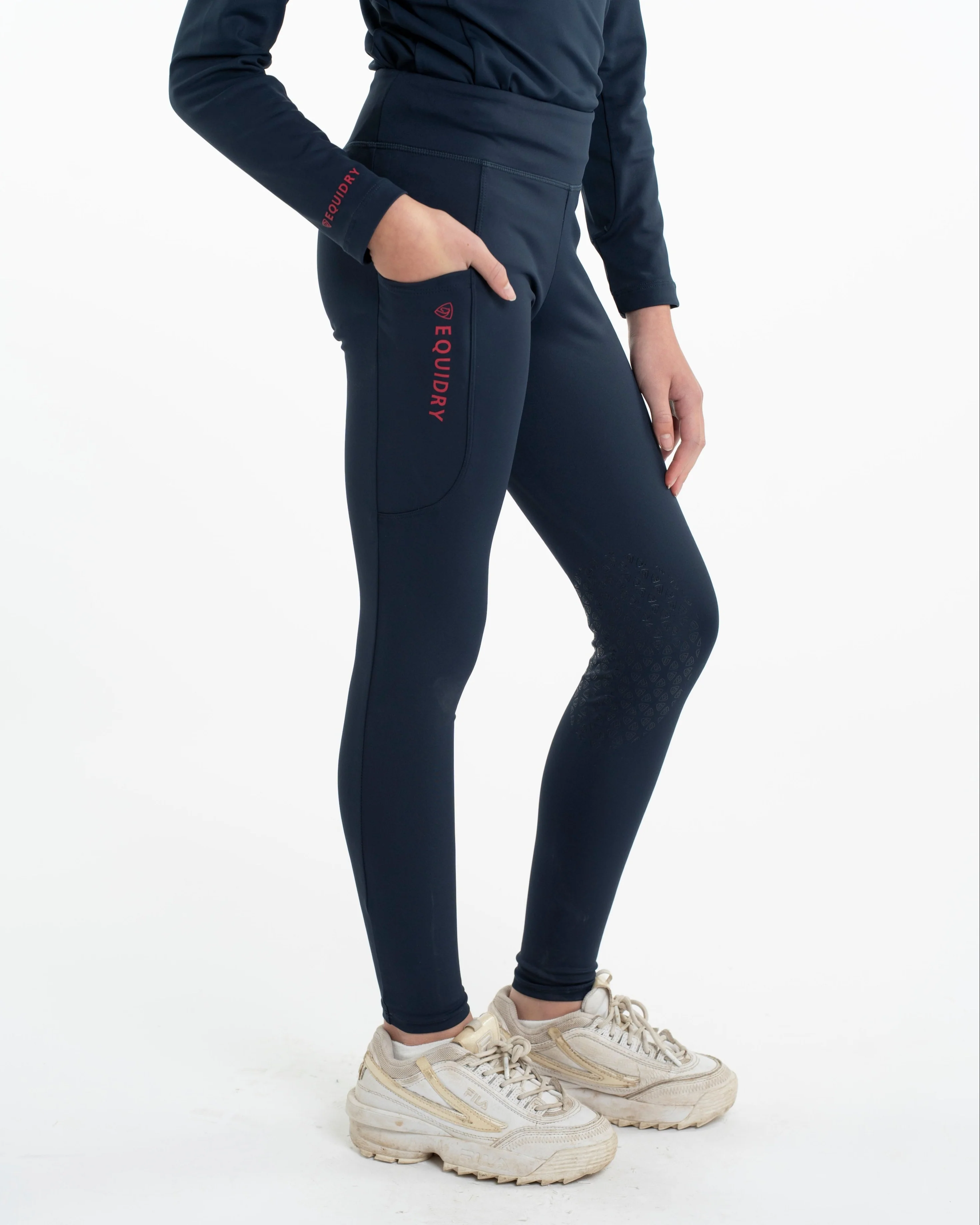 Water Repellent Leggings | Children's Navy/Raspberry - Image 9
