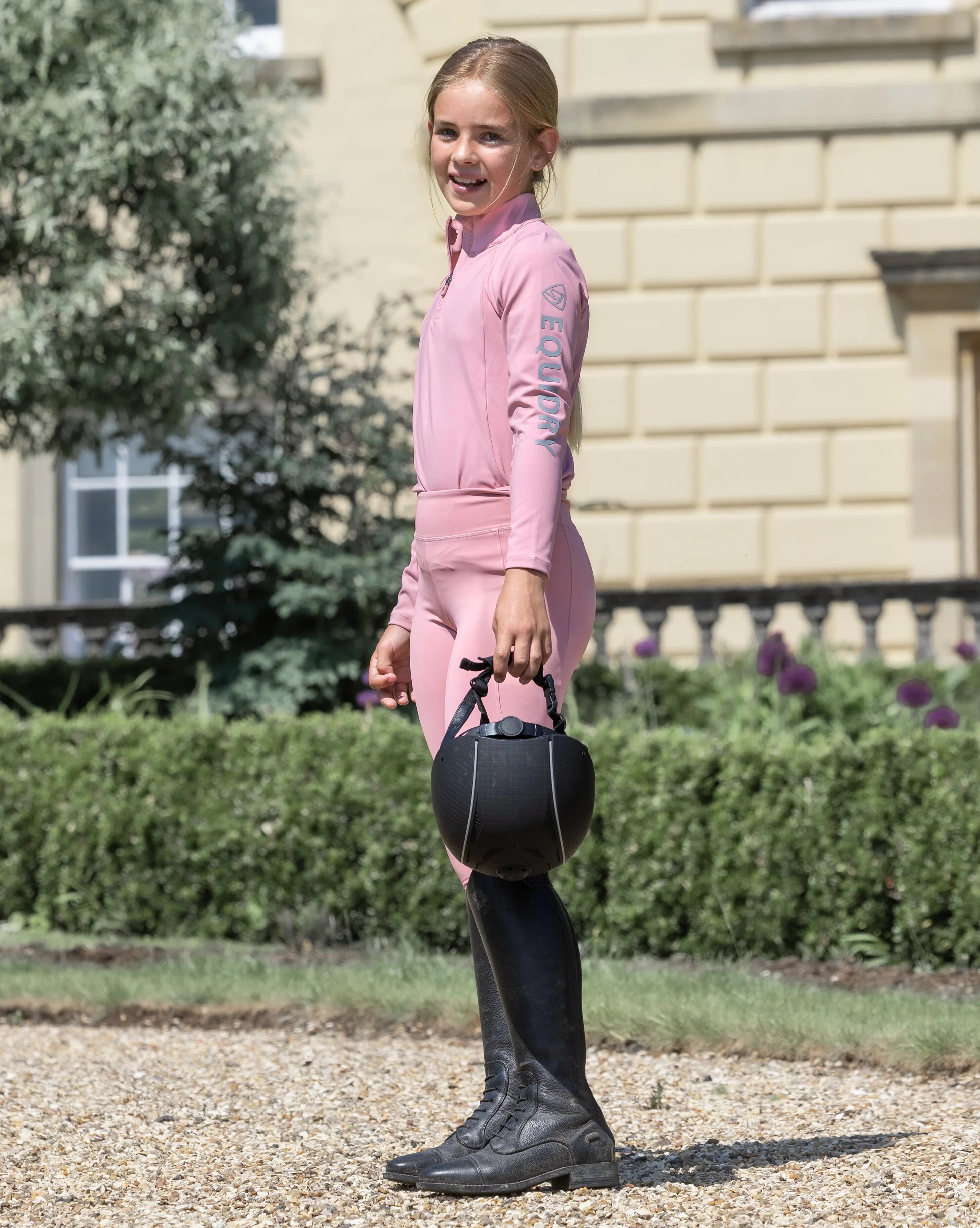 Water Repellent Leggings | Children's Pale Pink/Grey - Image 3