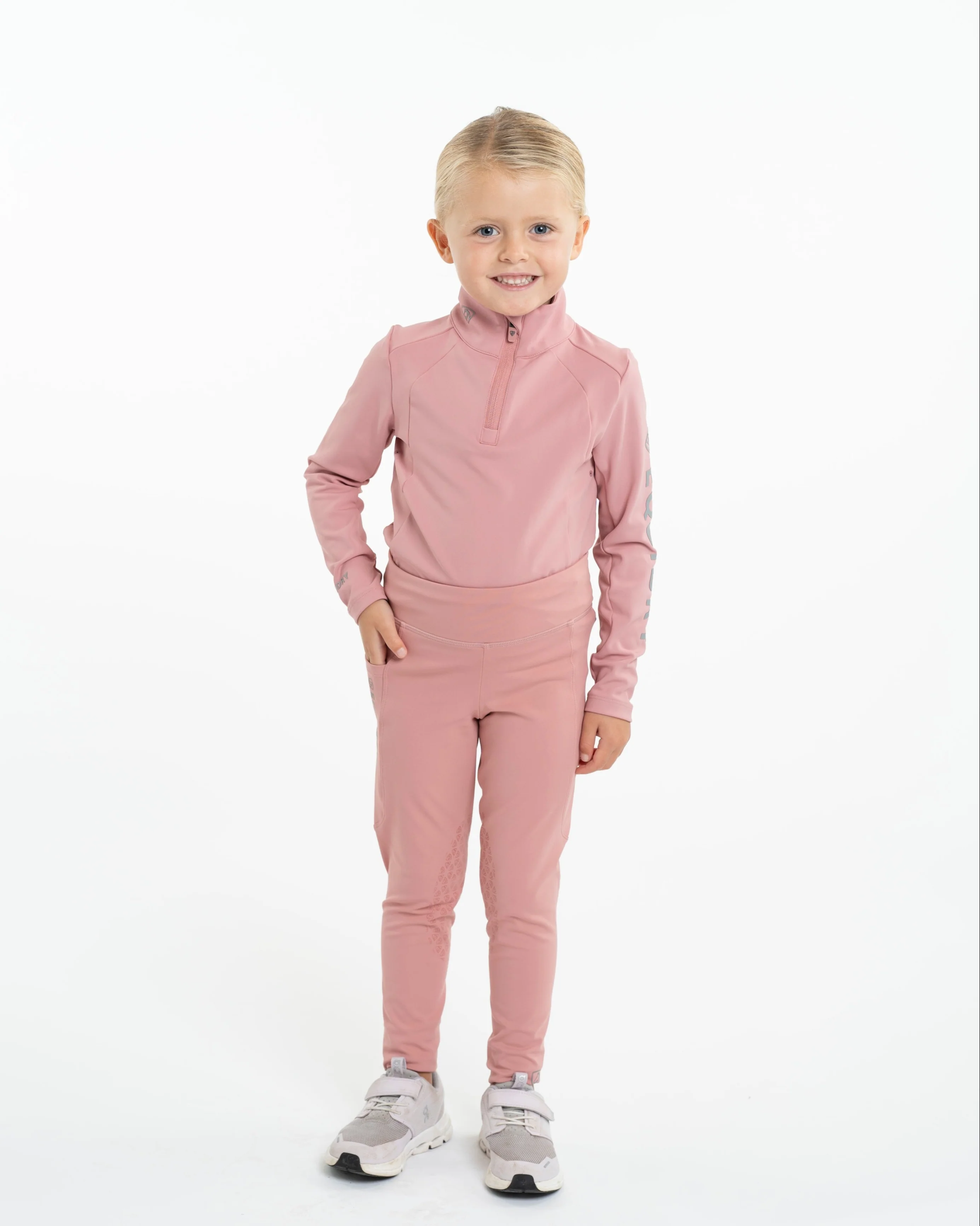 Children's Water Repellent Base Layer | Pale Pink/Grey - Image 6
