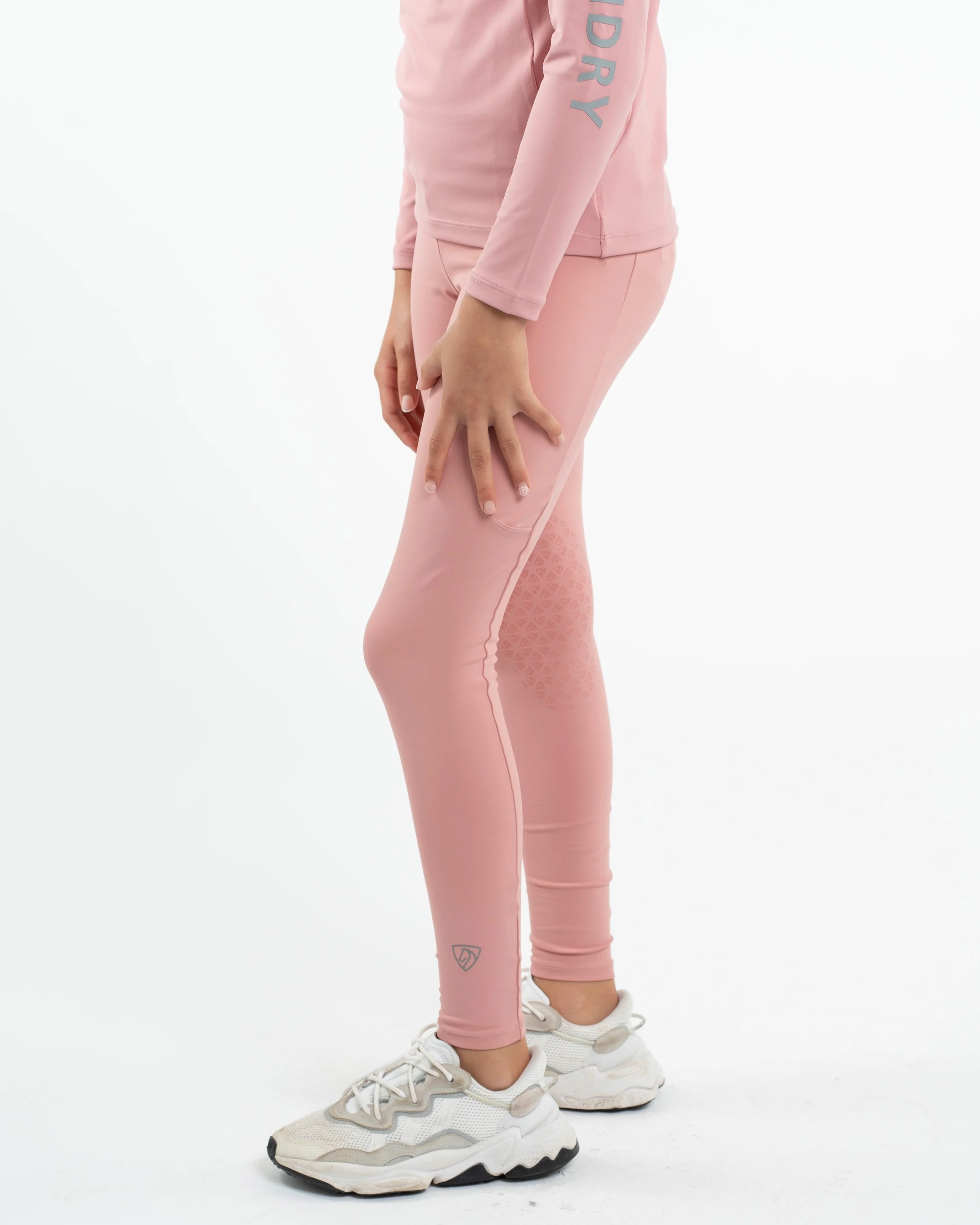 Water Repellent Leggings | Children's Pale Pink/Grey - Image 9