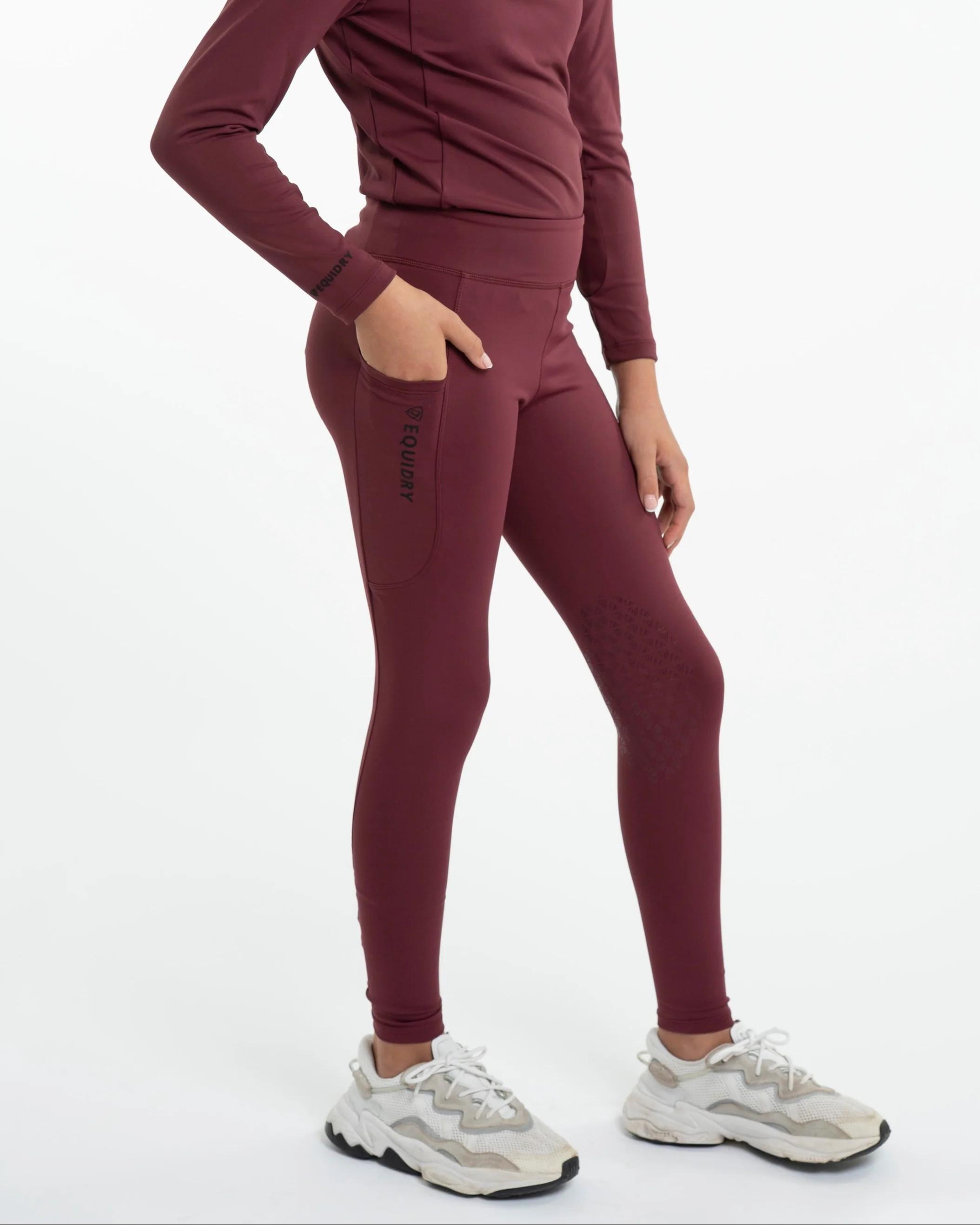 Water Repellent Leggings | Children's Plum/Black - Image 11