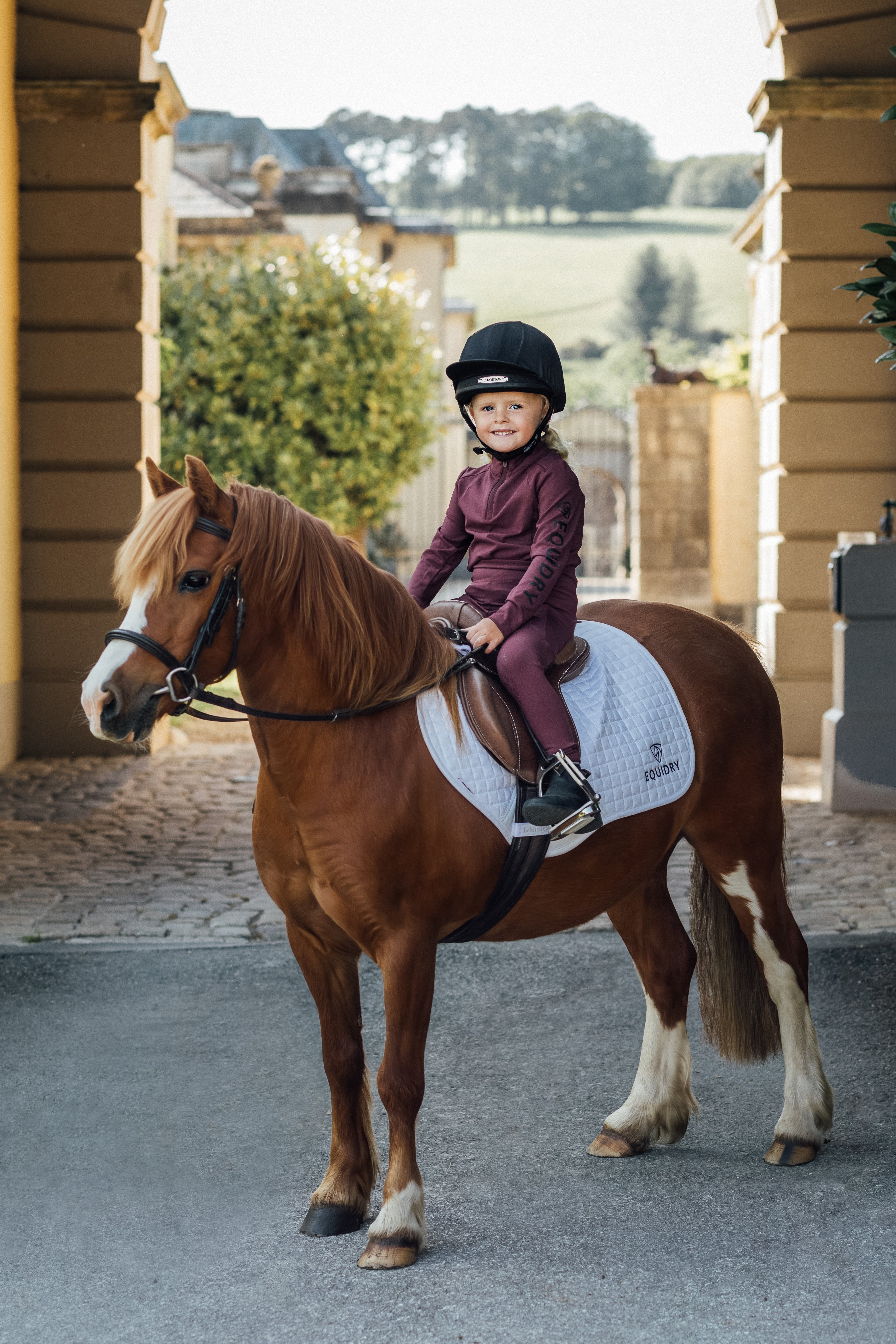 Water Repellent Leggings | Children's Plum/Black - Image 3