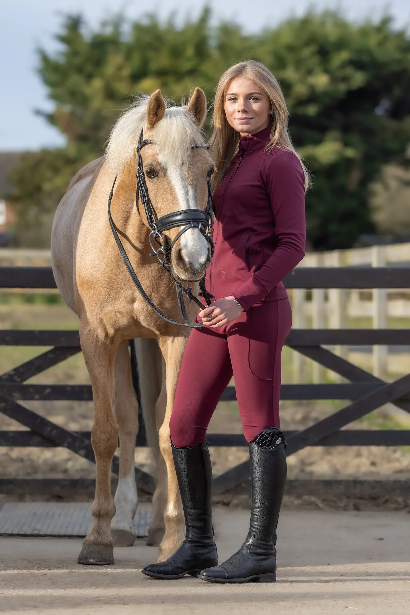 Water Repellent Leggings | Children's Plum/Black - Image 7