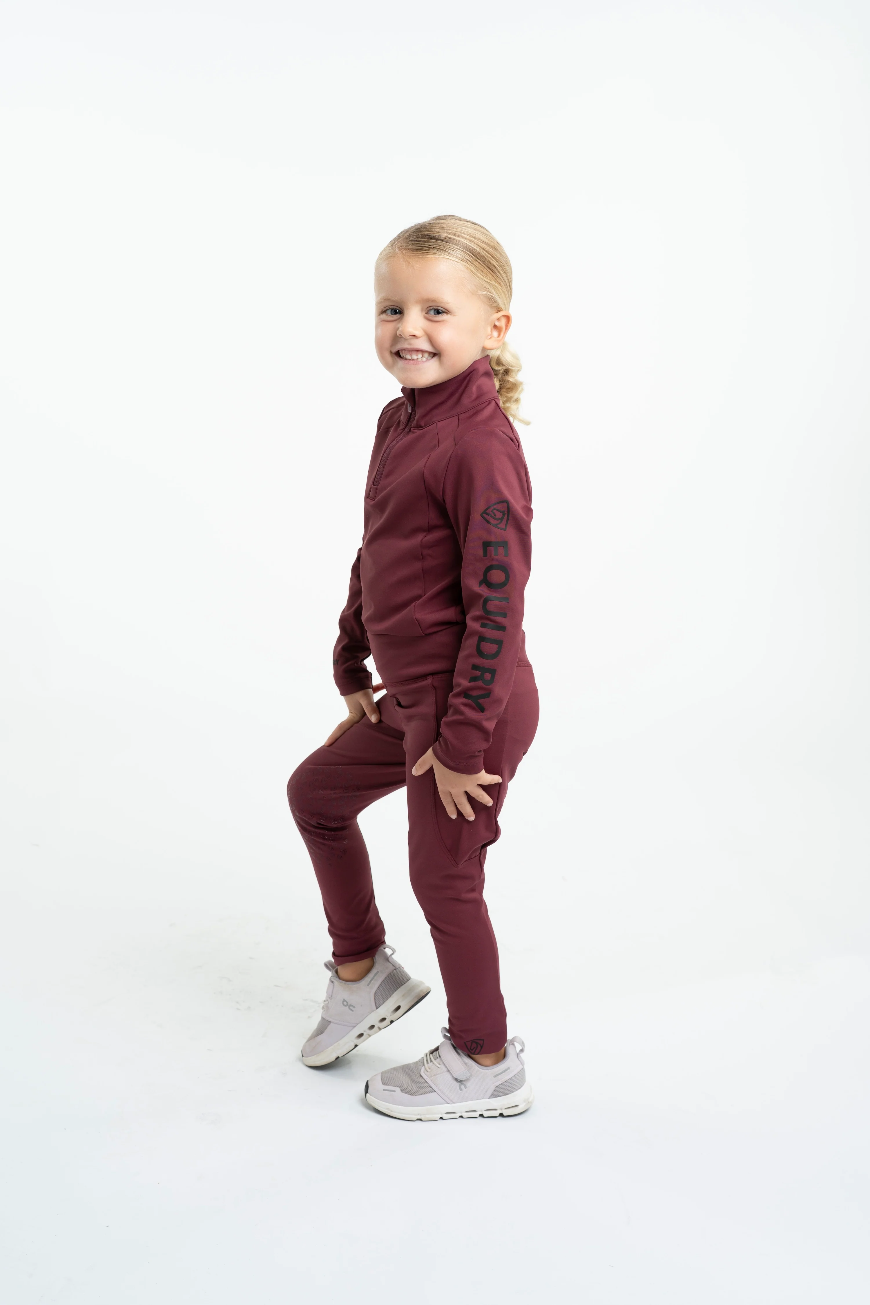 Water Repellent Leggings | Children's Plum/Black - Image 8
