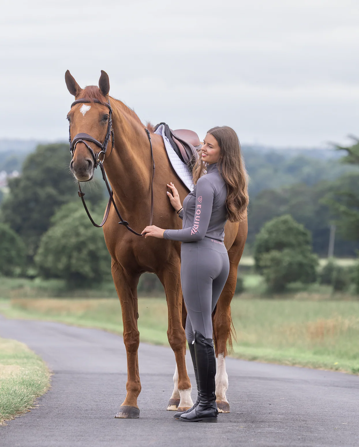Water Repellent Leggings | Women's Grey/Pale Pink - Image 3