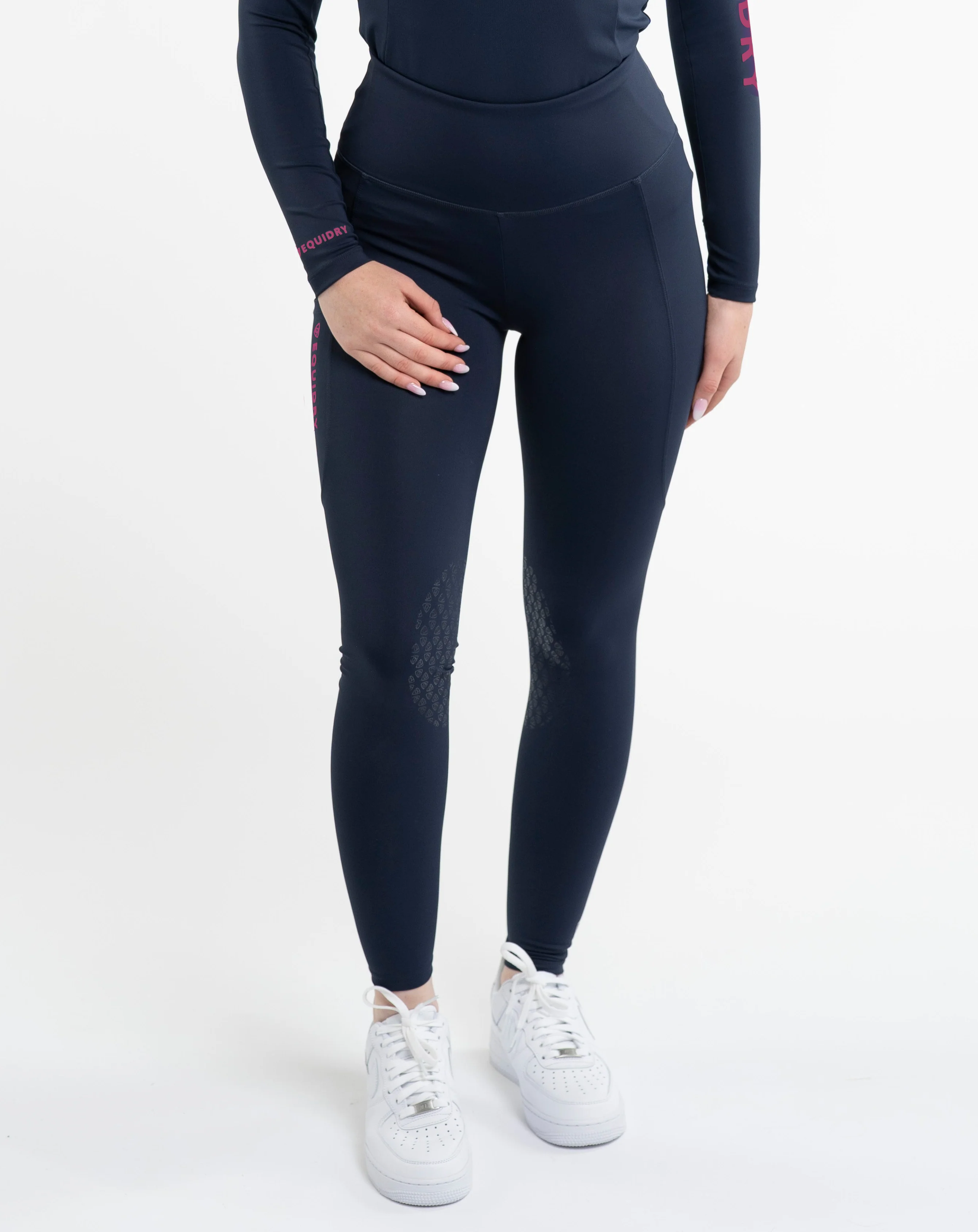 Water Repellent Leggings | Women's Navy/Raspberry - Image 10