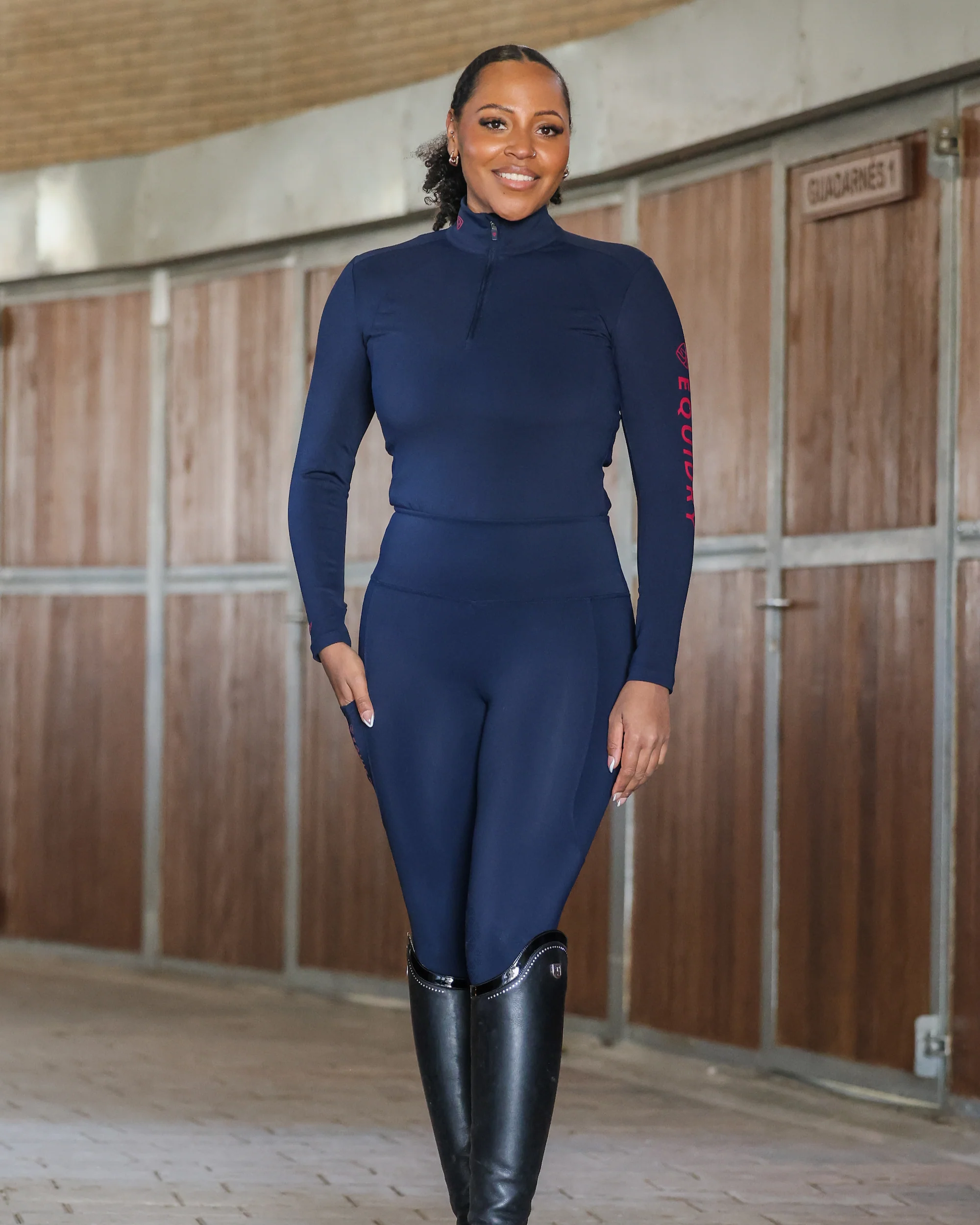 Women's Water Repellent Base Layer | Navy/Raspberry - Image 6