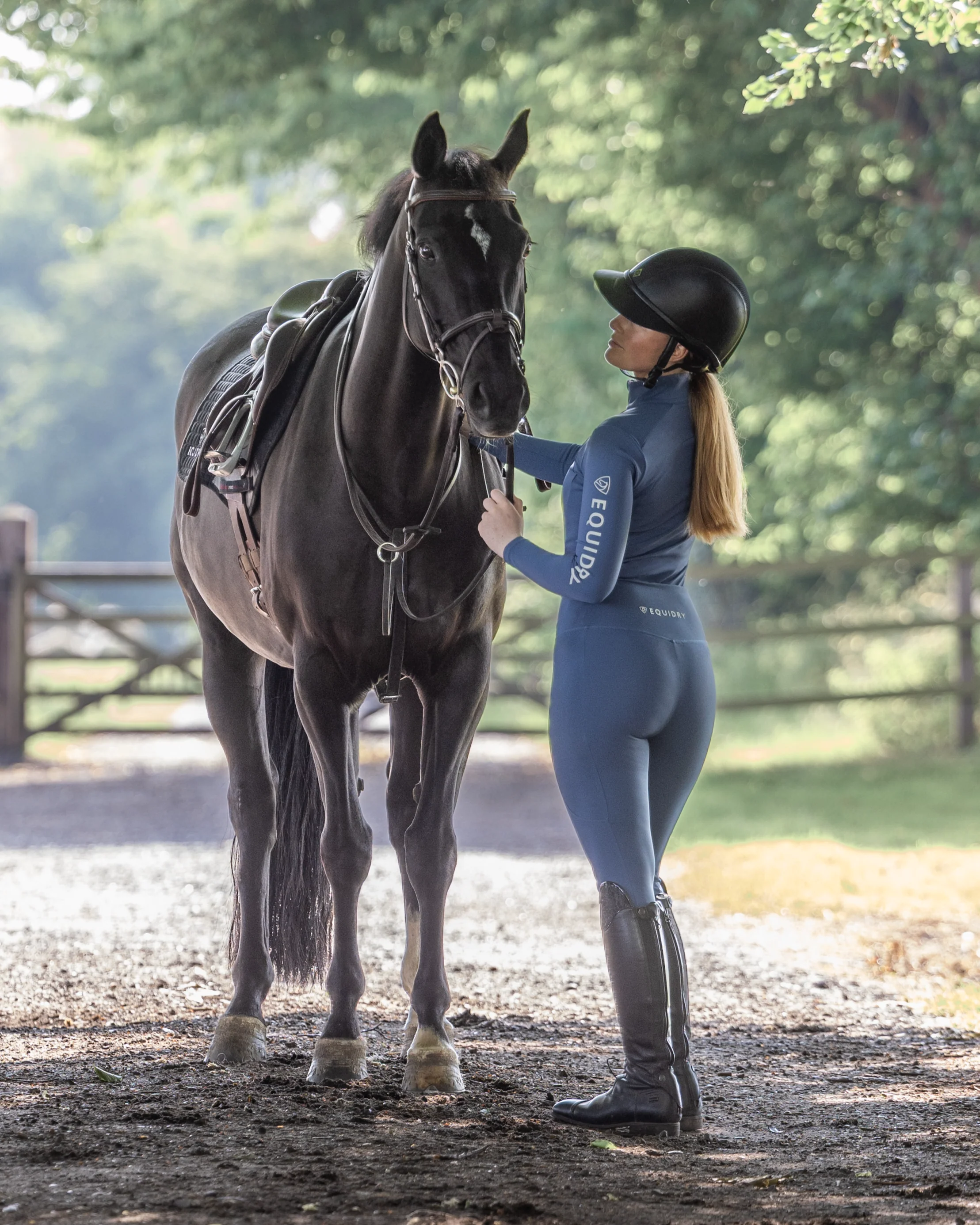 Water Repellent Leggings | Women's Steel Blue/Silver - Image 3