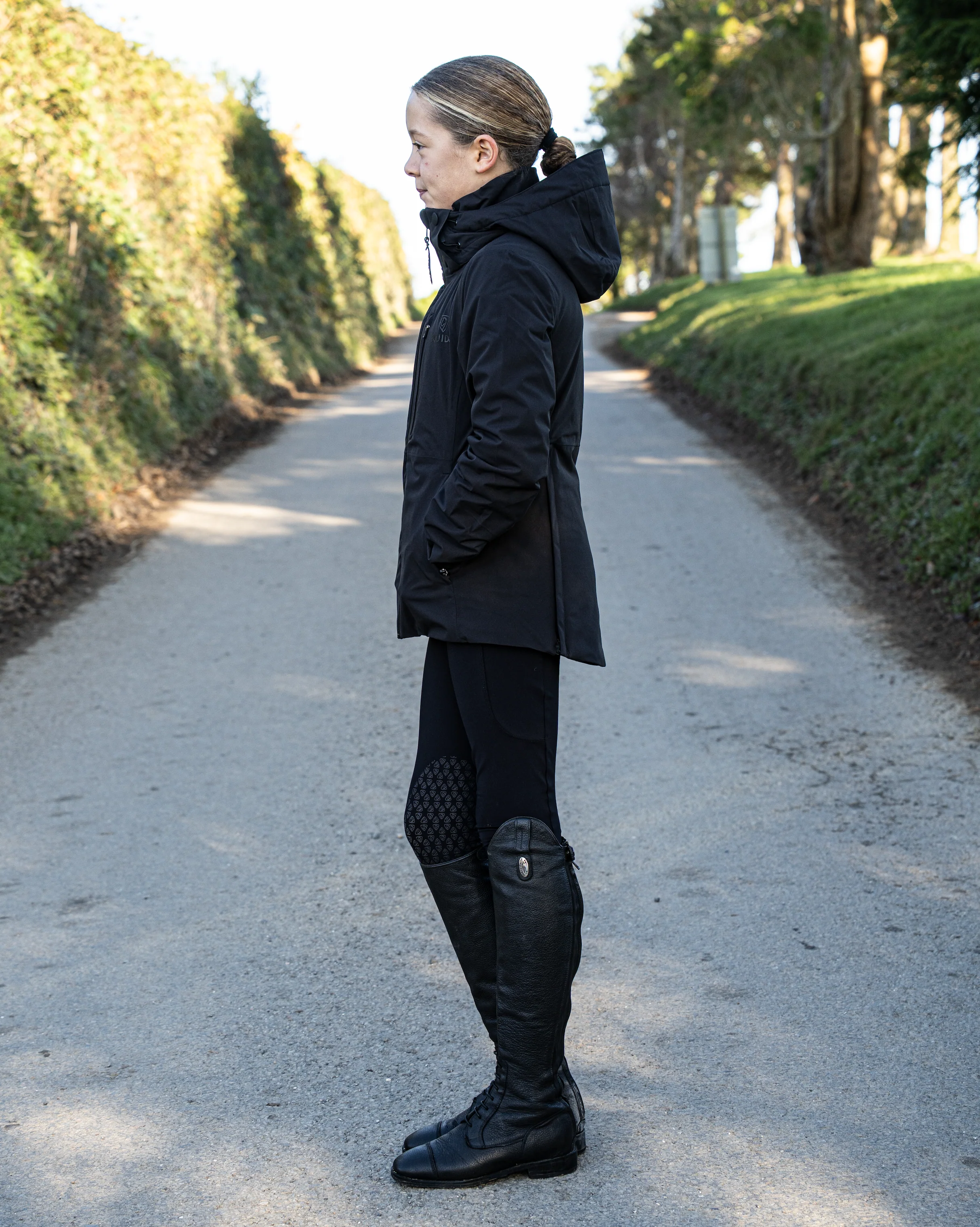 Iris Warm Waterproof Riding Jacket | Girl's | Black - Image 3