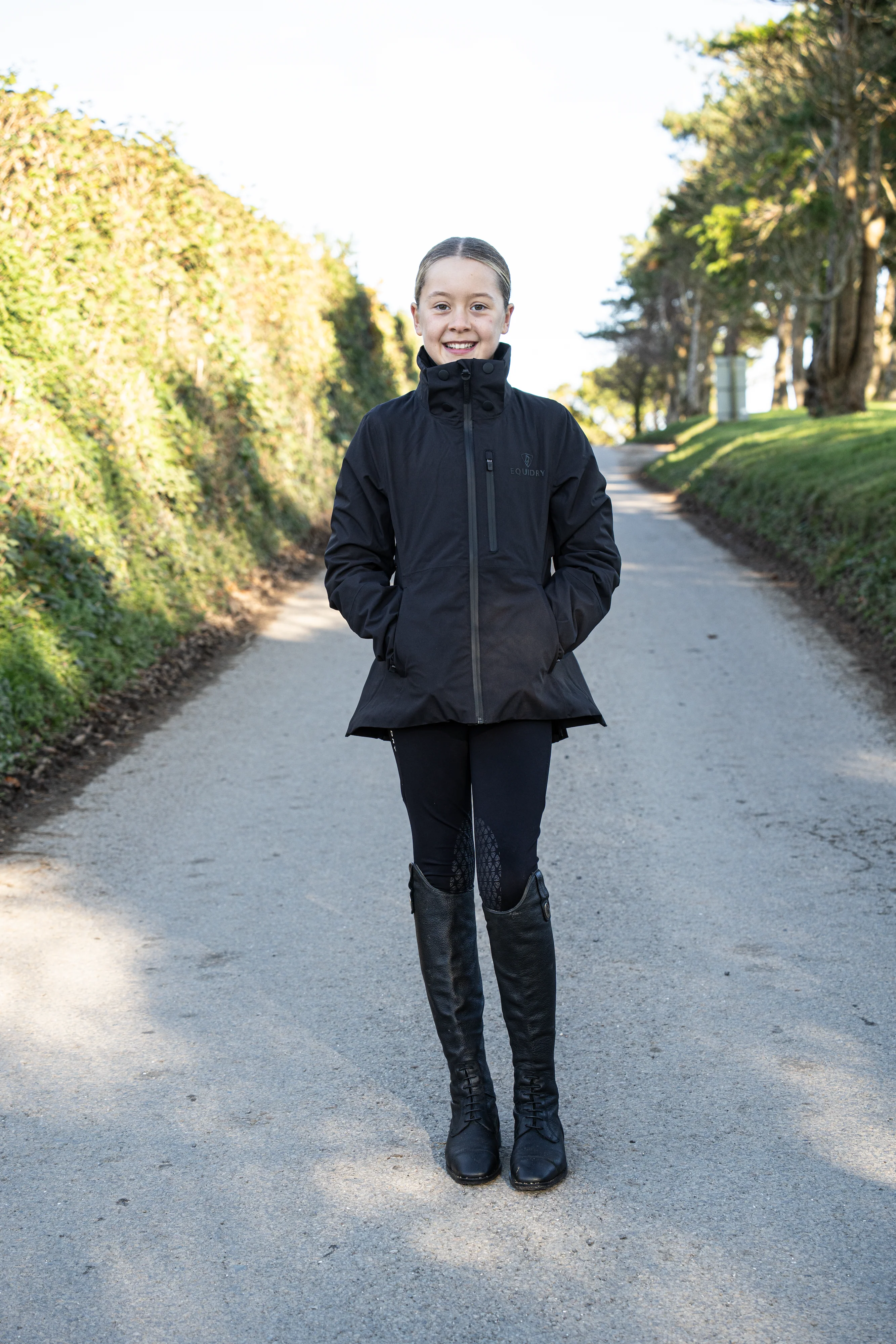 Iris Warm Waterproof Riding Jacket | Girl's | Black - Image 4